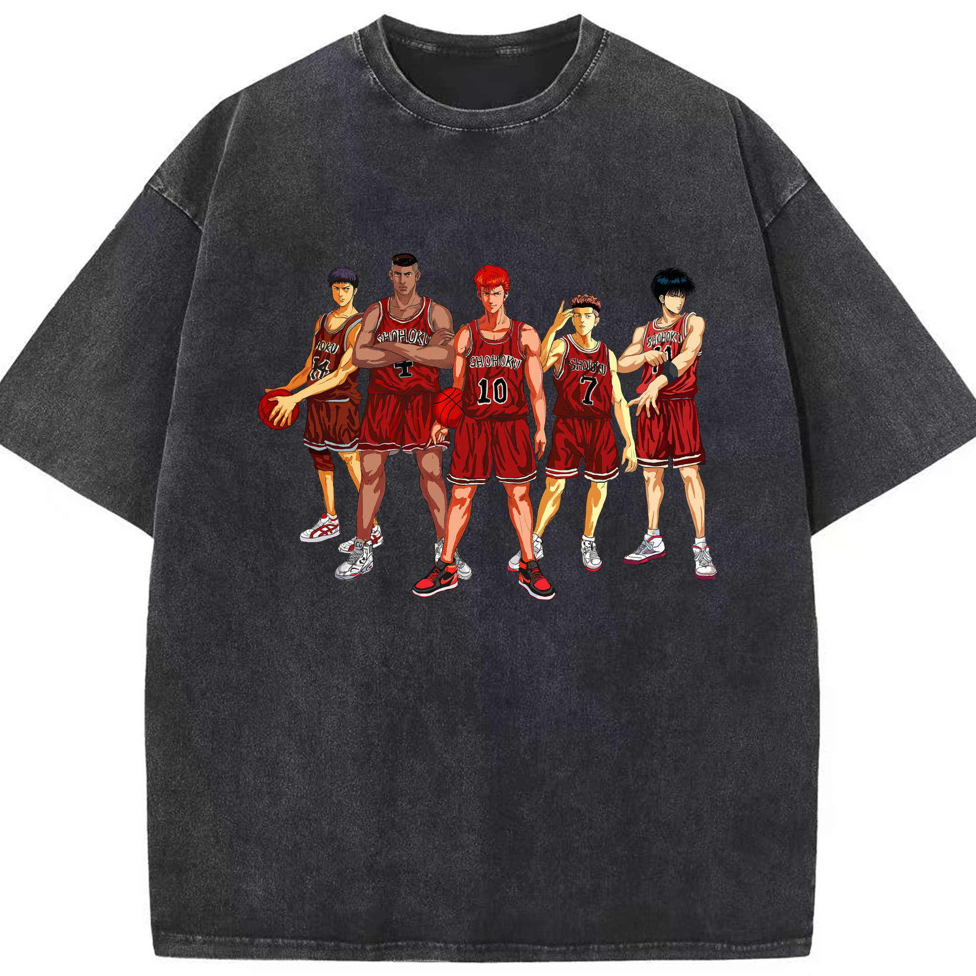 （画像用） SLAM DUNK／スラムダンク 綿100% ヴィンテージ風 半袖Tシャツ（フロントプリント）