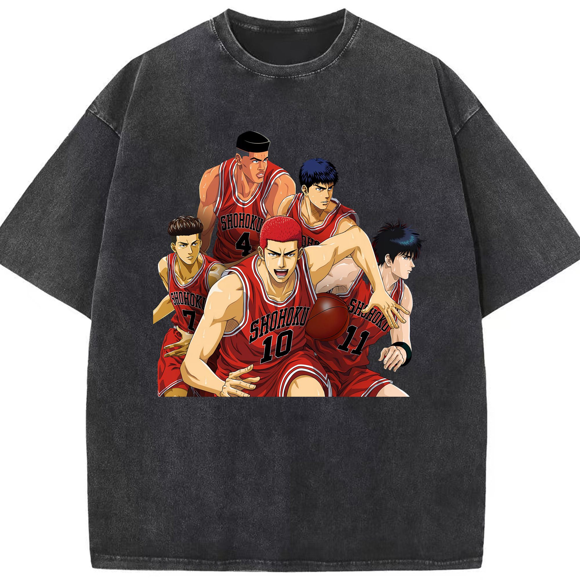 （画像用） SLAM DUNK／スラムダンク 綿100% ヴィンテージ風 半袖Tシャツ（フロントプリント）