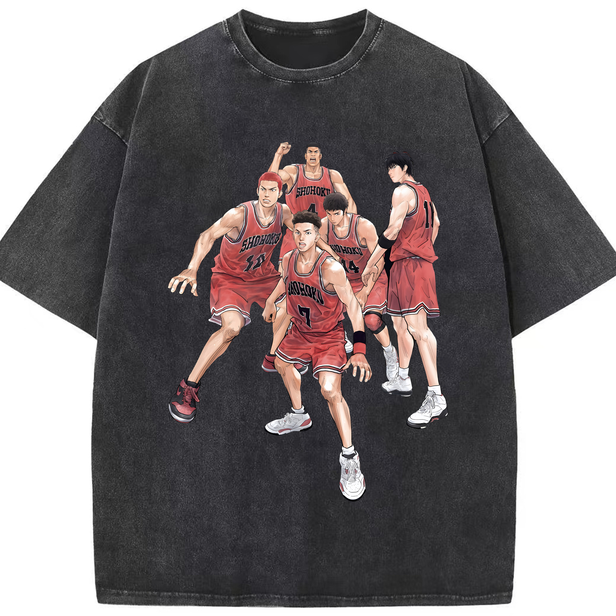 （画像用） SLAM DUNK／スラムダンク 綿100% ヴィンテージ風 半袖Tシャツ（フロントプリント）