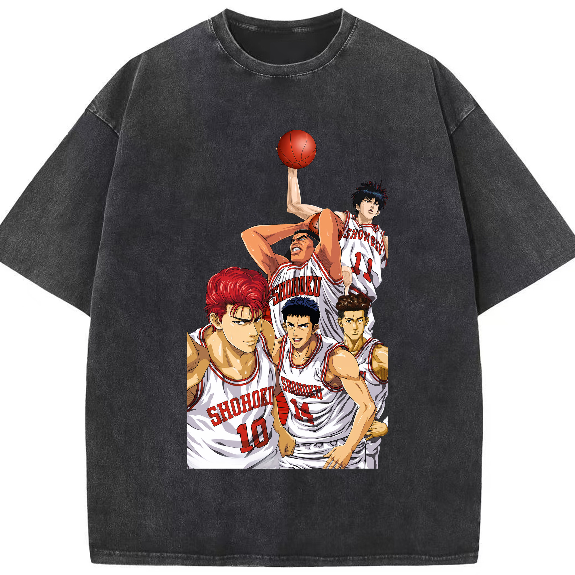 （画像用） SLAM DUNK／スラムダンク 綿100% ヴィンテージ風 半袖Tシャツ（フロントプリント）