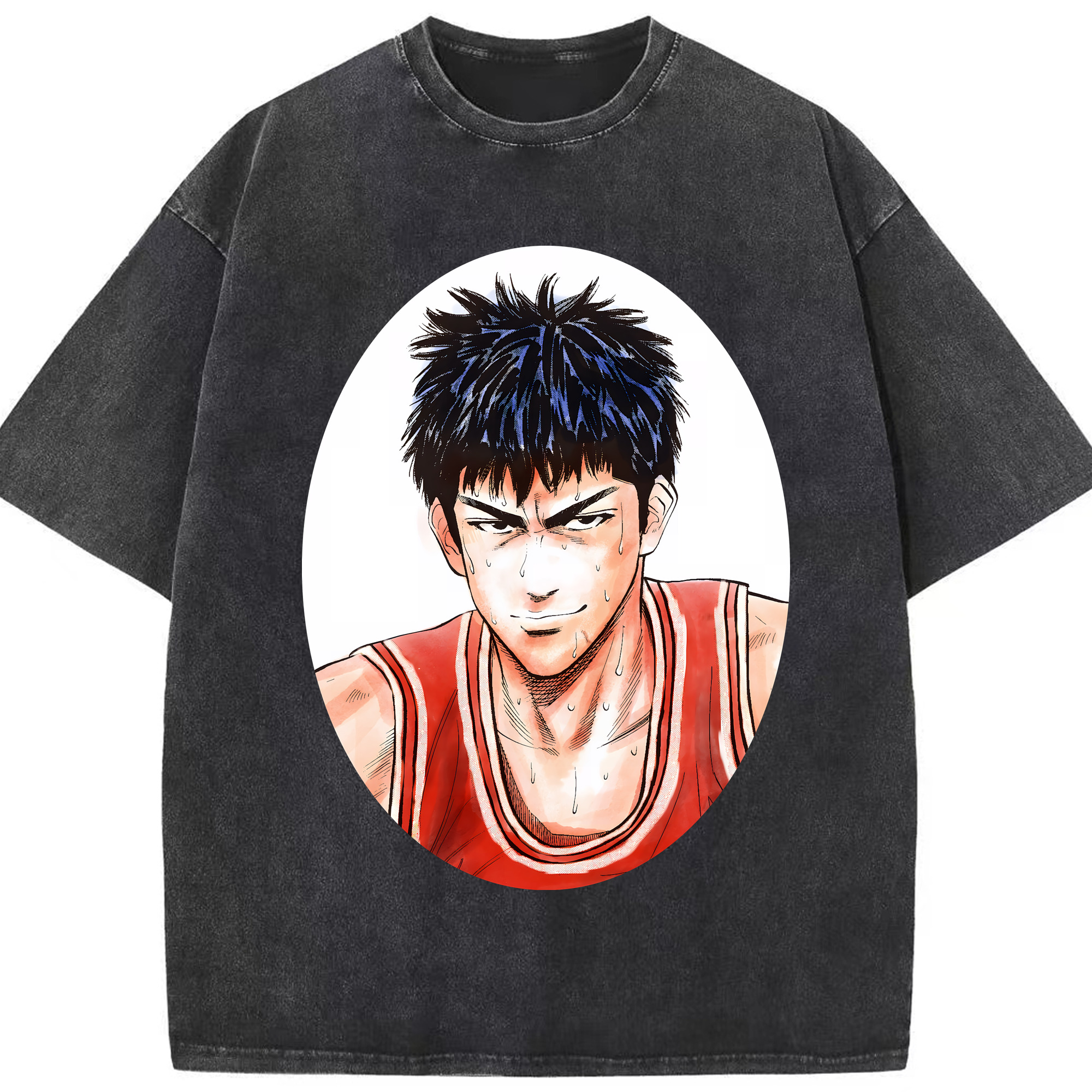 （画像用） SLAM DUNK／スラムダンク 綿100% ヴィンテージ風 半袖Tシャツ（フロントプリント）