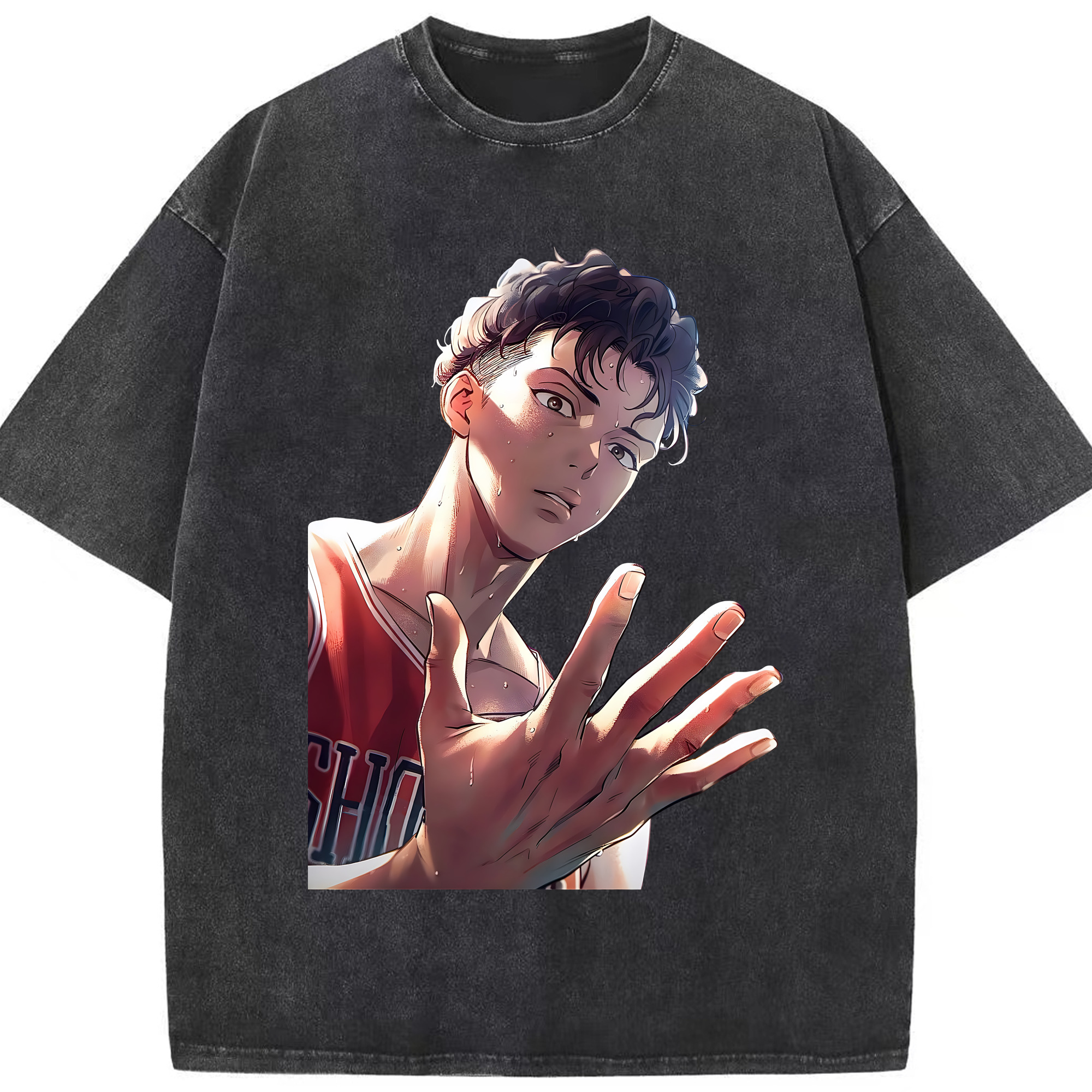 （画像用） SLAM DUNK／スラムダンク 綿100% ヴィンテージ風 半袖Tシャツ（フロントプリント）