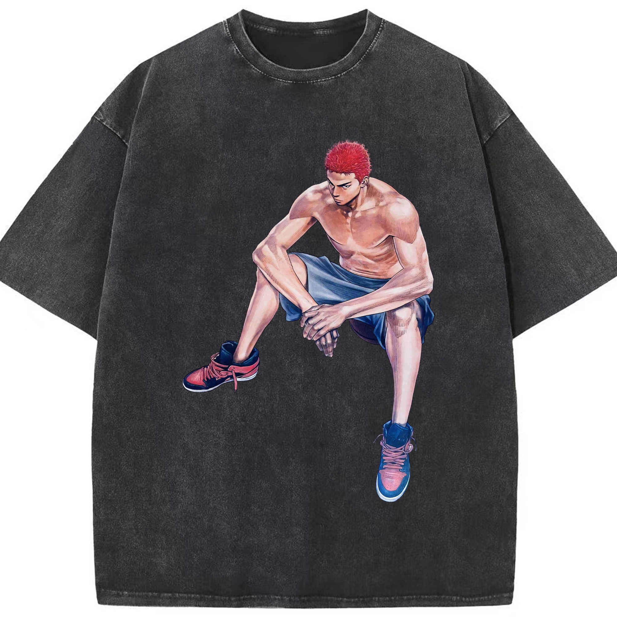 （画像用） SLAM DUNK／スラムダンク 綿100% ヴィンテージ風 半袖Tシャツ（フロントプリント）