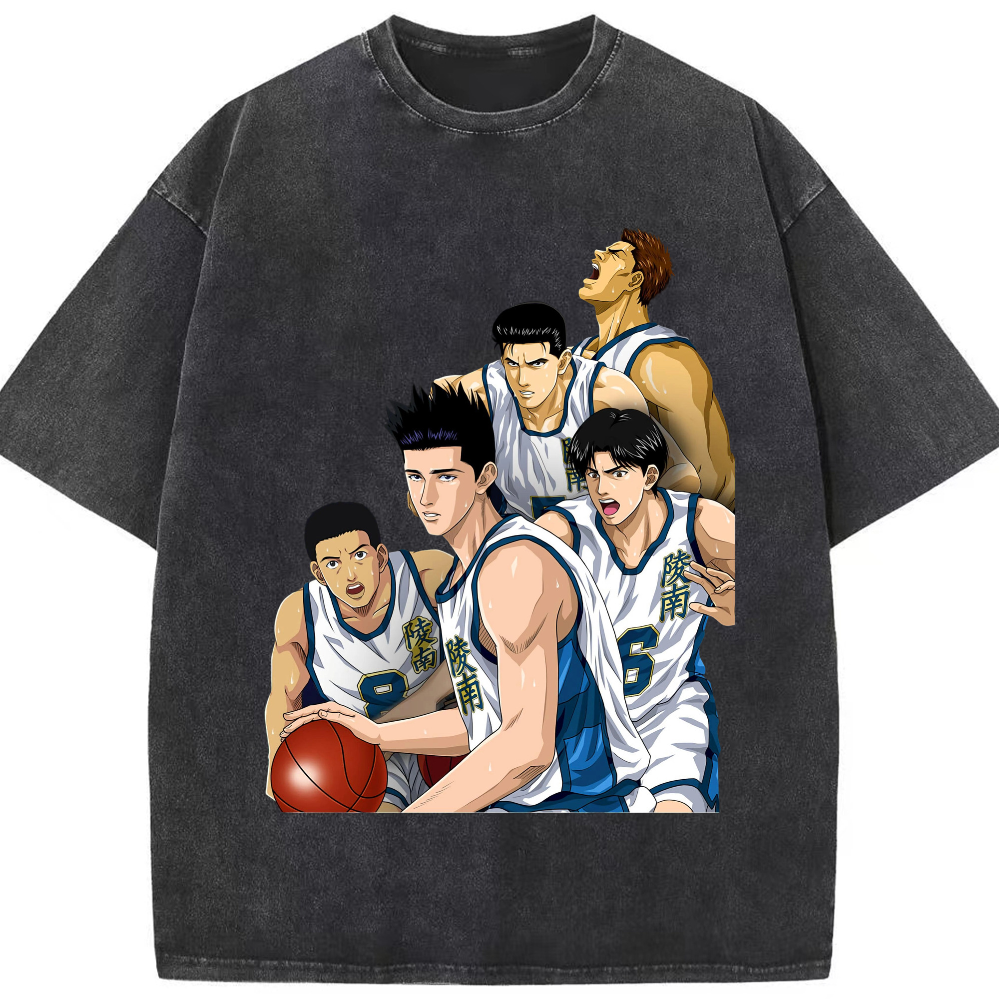 （画像用） SLAM DUNK／スラムダンク 綿100% ヴィンテージ風 半袖Tシャツ（フロントプリント）