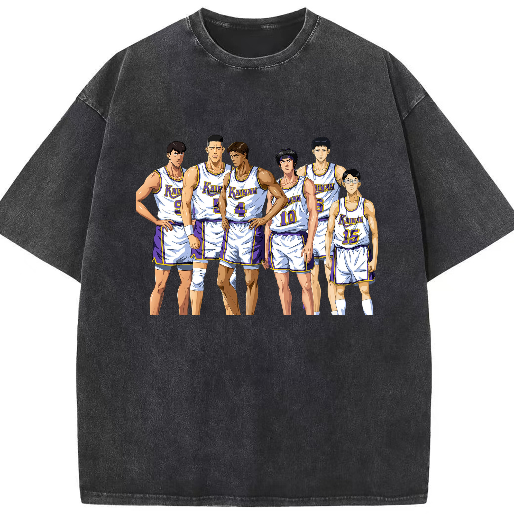（画像用） SLAM DUNK／スラムダンク 綿100% ヴィンテージ風 半袖Tシャツ（フロントプリント）