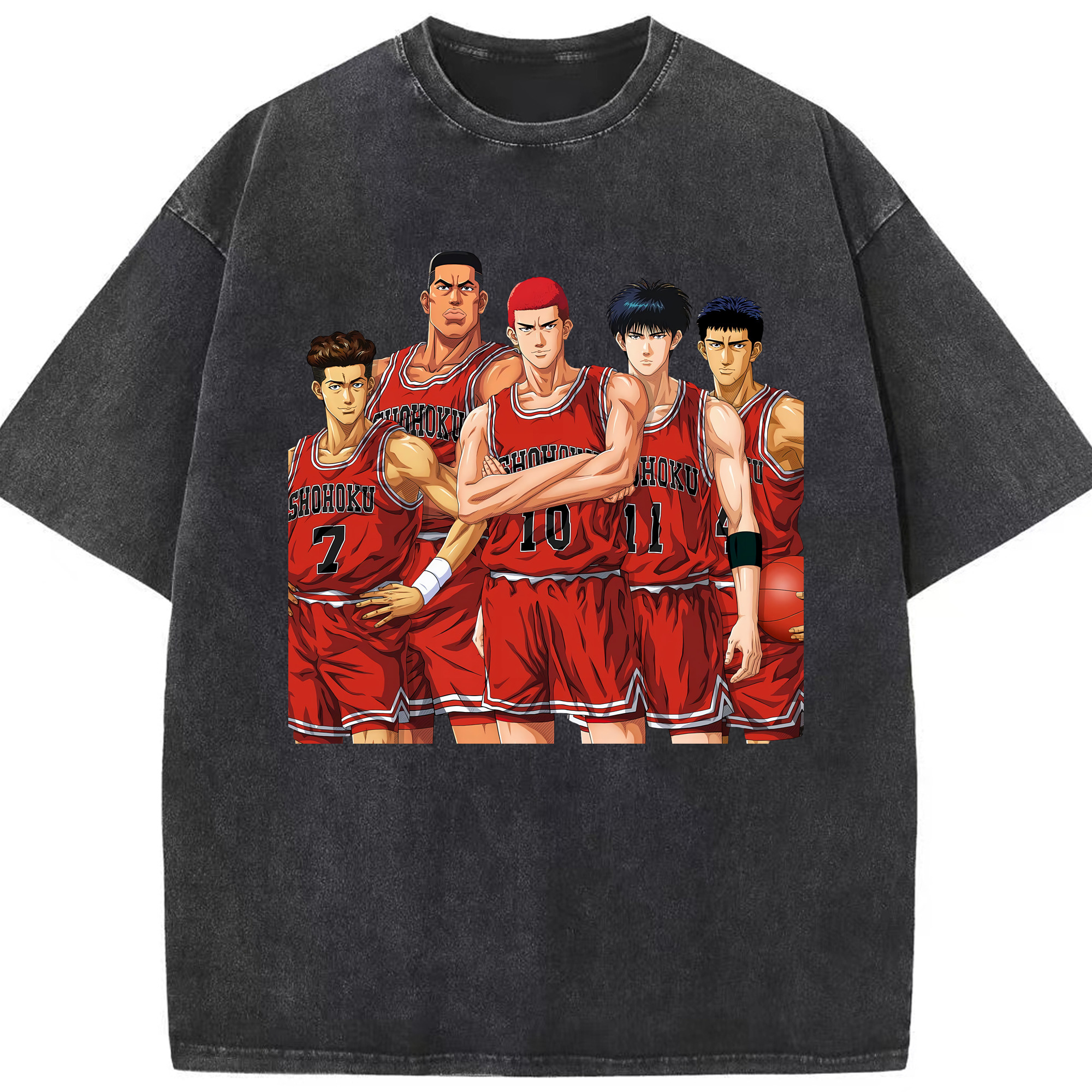 （画像用） SLAM DUNK／スラムダンク 綿100% ヴィンテージ風 半袖Tシャツ（フロントプリント）
