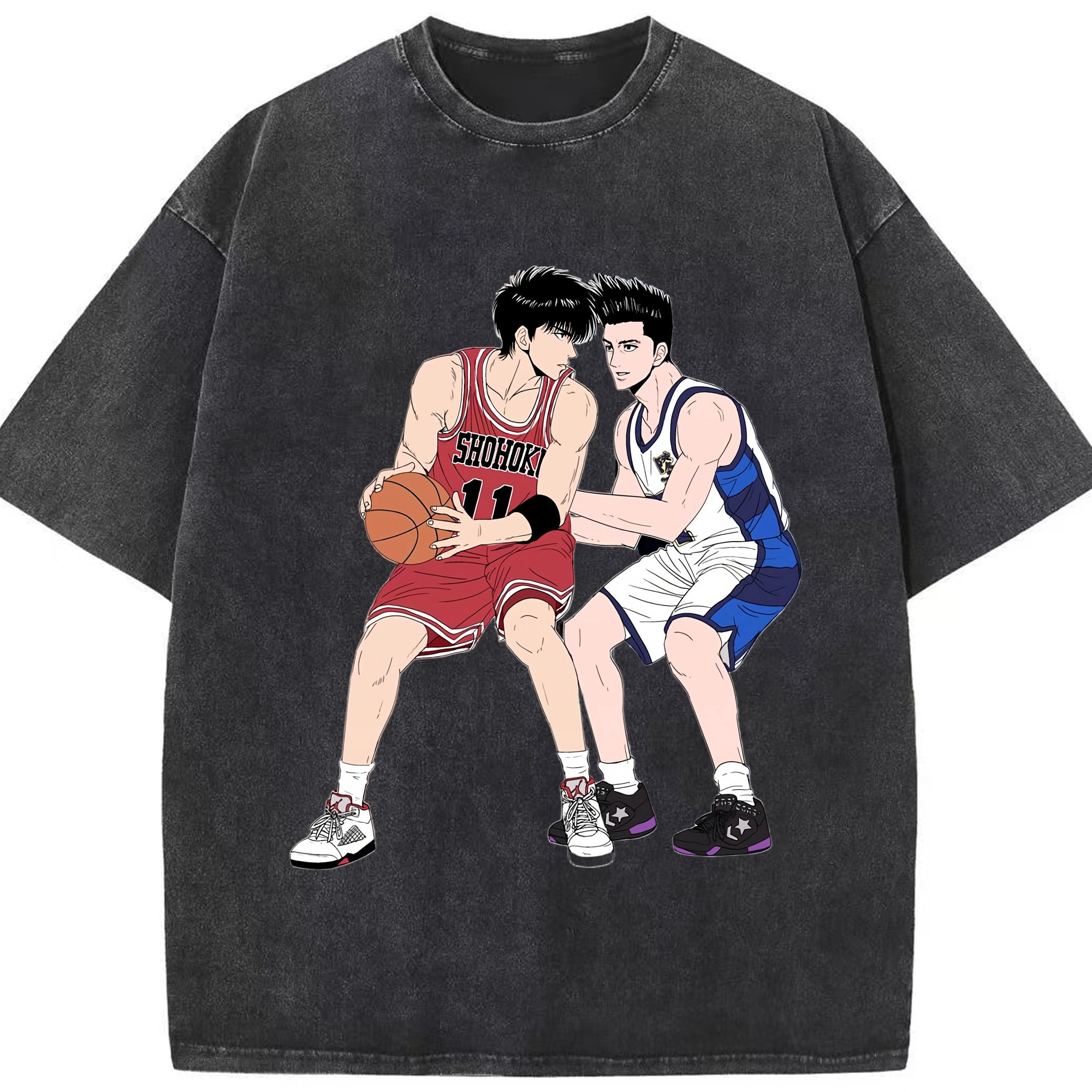 （画像用） SLAM DUNK／スラムダンク 綿100% ヴィンテージ風 半袖Tシャツ（フロントプリント）