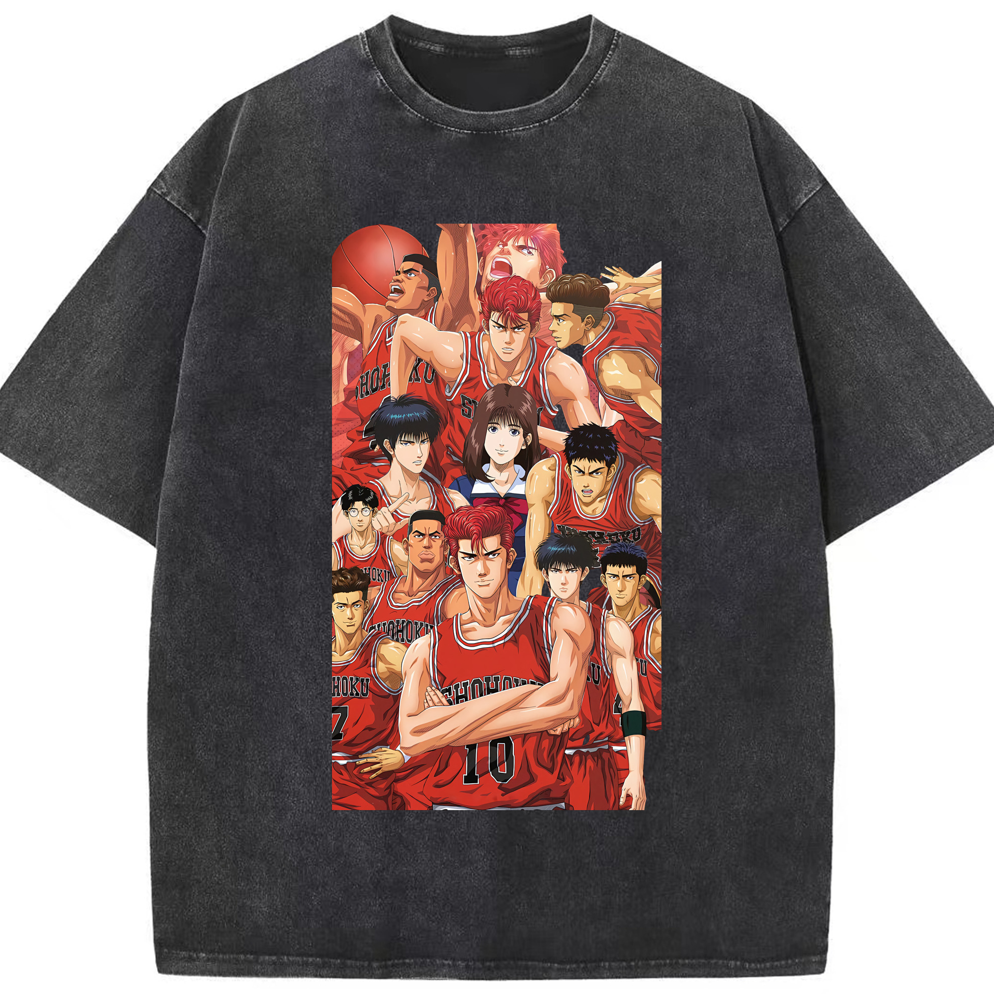 （画像用） SLAM DUNK／スラムダンク 綿100% ヴィンテージ風 半袖Tシャツ（フロントプリント）