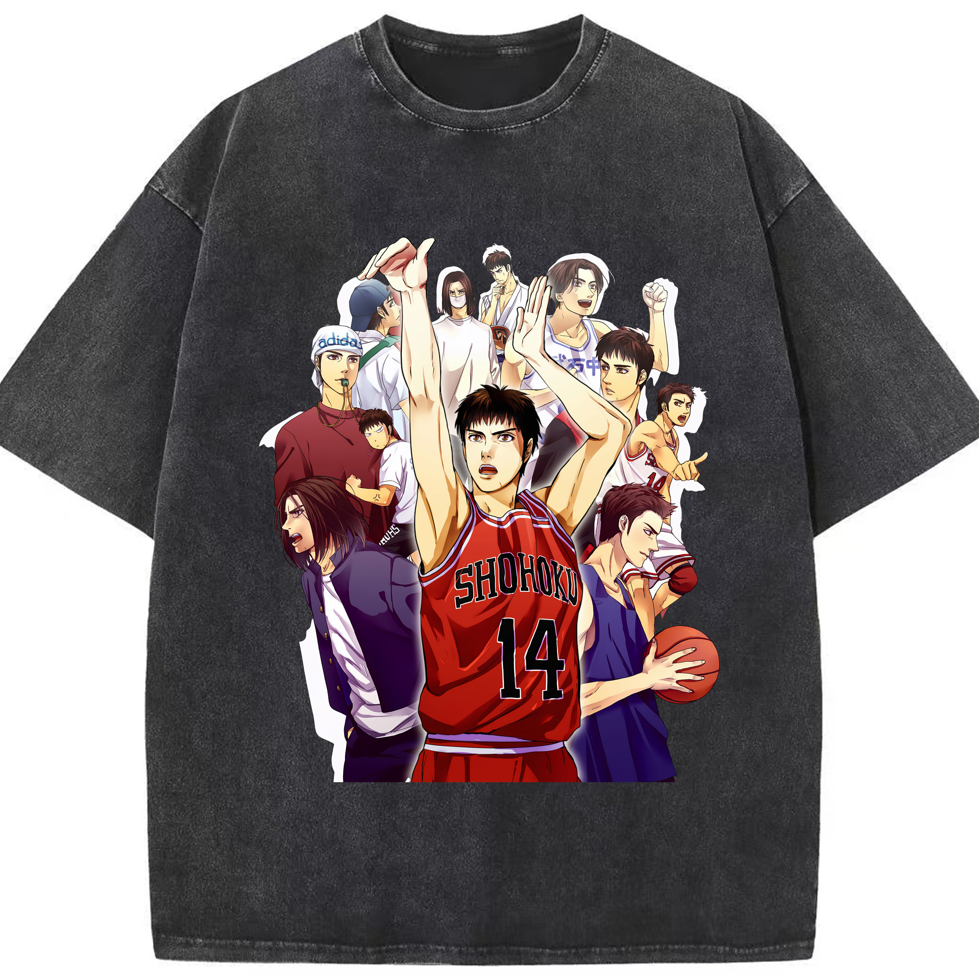 （画像用） SLAM DUNK／スラムダンク 綿100% ヴィンテージ風 半袖Tシャツ（フロントプリント）