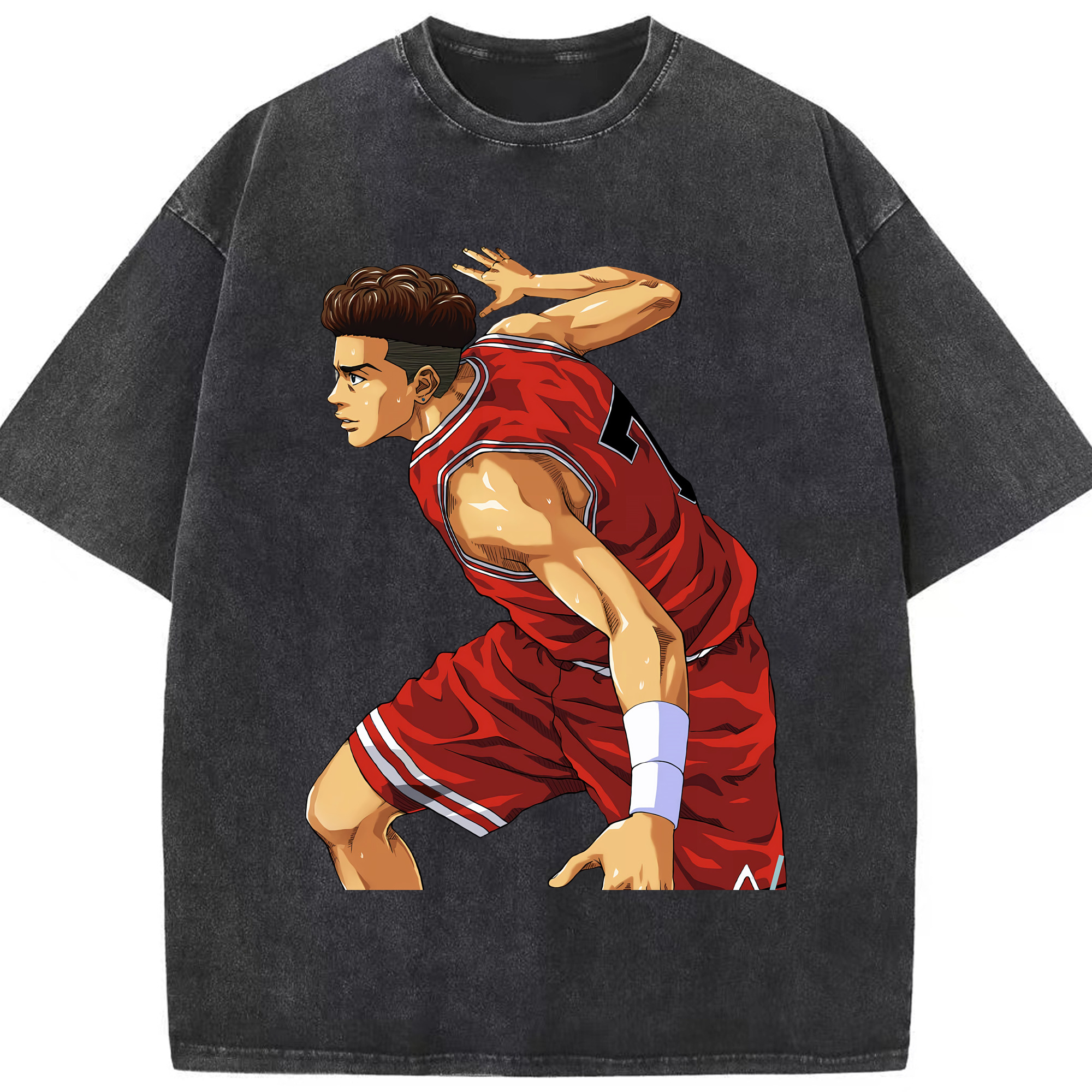 （画像用） SLAM DUNK／スラムダンク 綿100% ヴィンテージ風 半袖Tシャツ（フロントプリント）