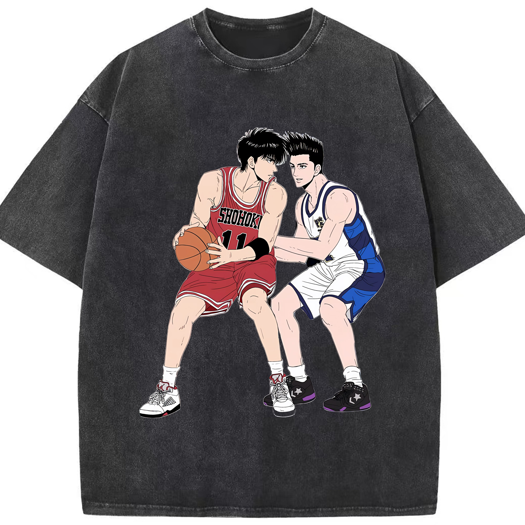 （画像用） SLAM DUNK／スラムダンク 綿100% ヴィンテージ風 半袖Tシャツ（フロントプリント）