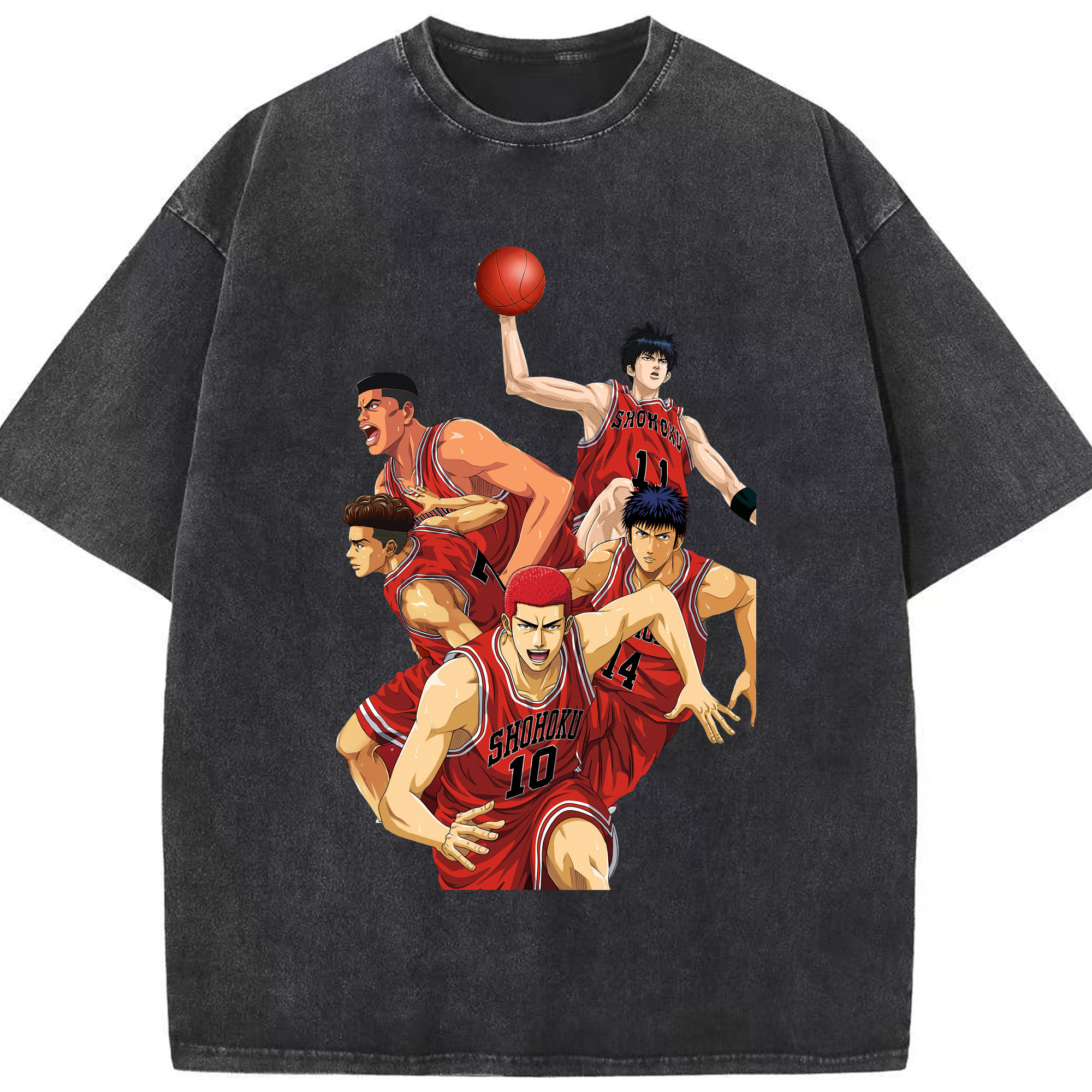 （画像用） SLAM DUNK／スラムダンク 綿100% ヴィンテージ風 半袖Tシャツ（フロントプリント）