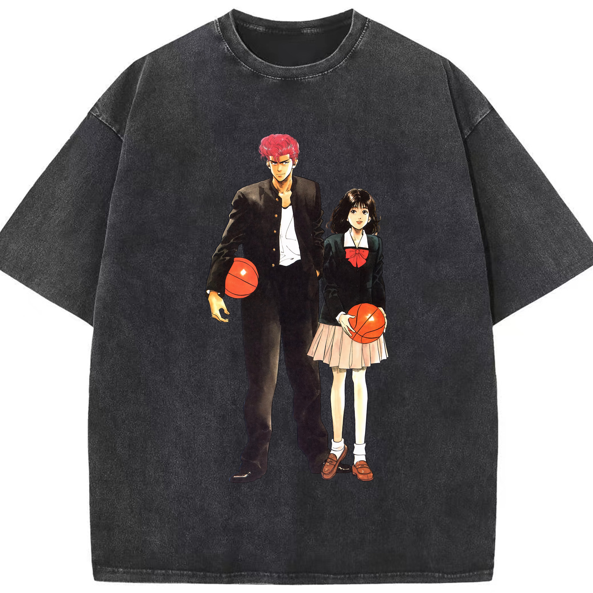 （画像用） SLAM DUNK／スラムダンク 綿100% ヴィンテージ風 半袖Tシャツ（フロントプリント）