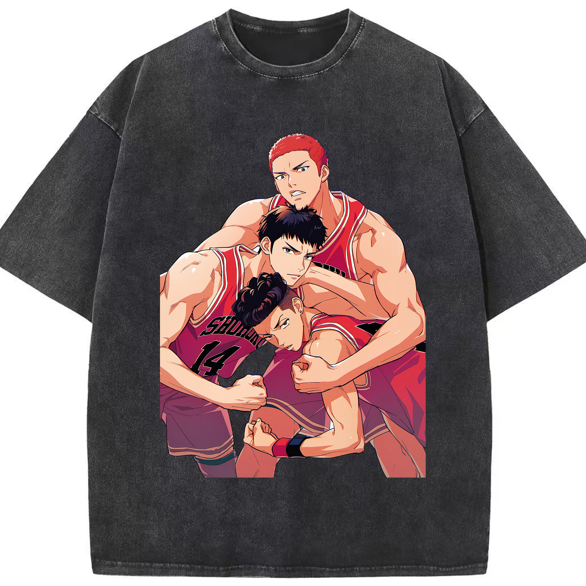 （画像用） SLAM DUNK／スラムダンク 綿100% ヴィンテージ風 半袖Tシャツ（フロントプリント）