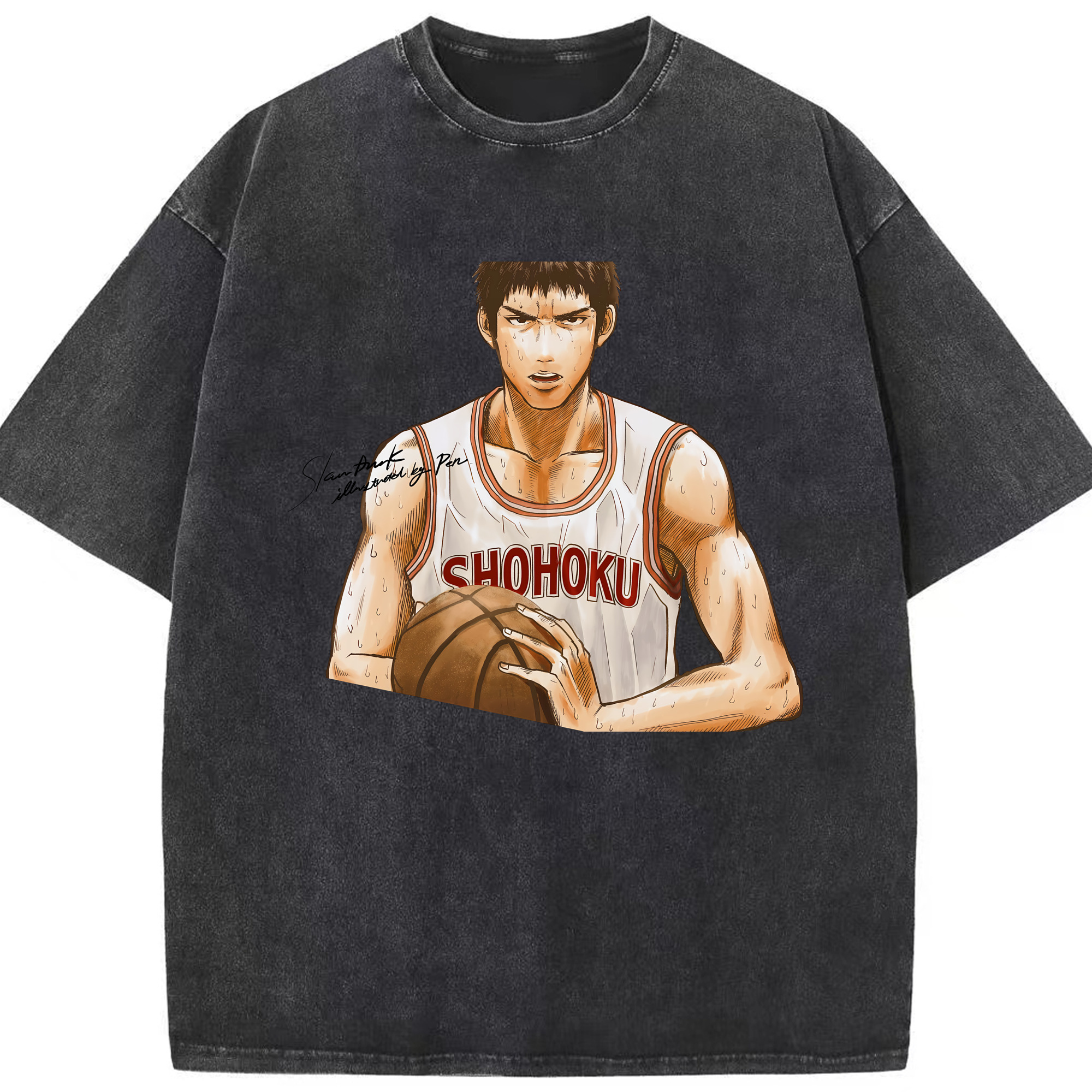 （画像用） SLAM DUNK／スラムダンク 綿100% ヴィンテージ風 半袖Tシャツ（フロントプリント）