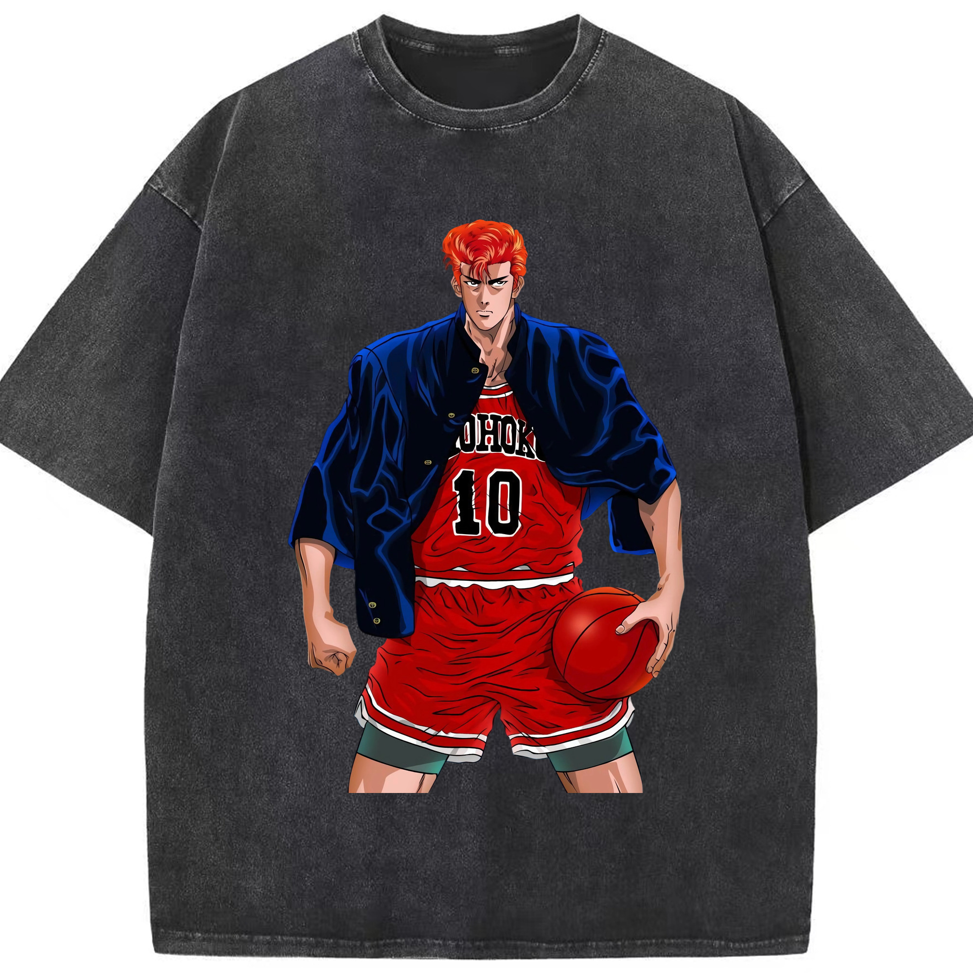 （画像用） SLAM DUNK／スラムダンク 綿100% ヴィンテージ風 半袖Tシャツ（フロントプリント）