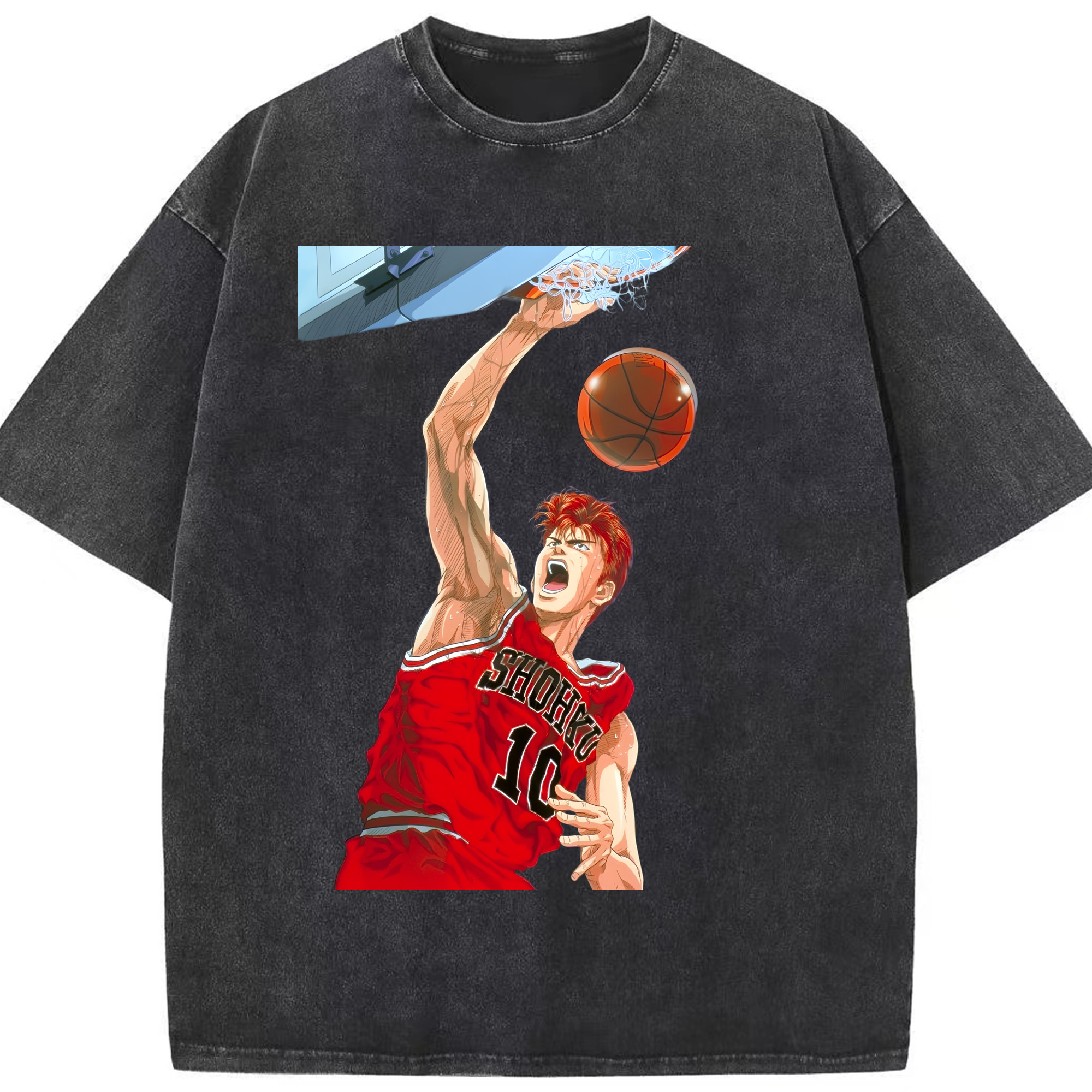 （画像用） SLAM DUNK／スラムダンク 綿100% ヴィンテージ風 半袖Tシャツ（フロントプリント）