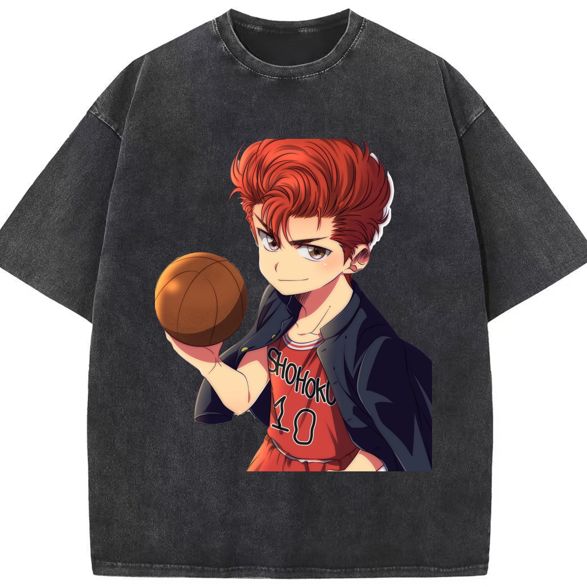 （画像用） SLAM DUNK／スラムダンク 綿100% ヴィンテージ風 半袖Tシャツ（フロントプリント）
