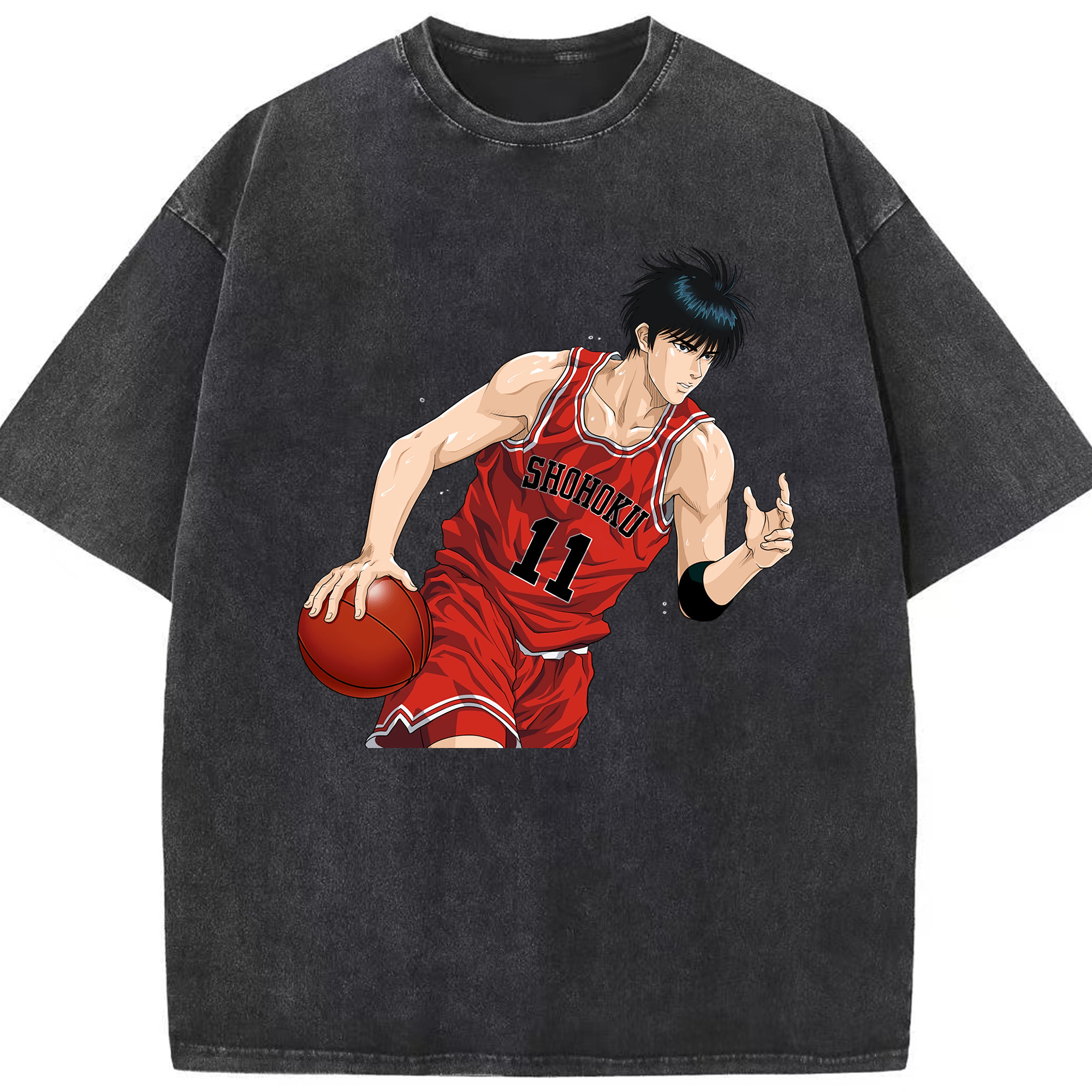 （画像用） SLAM DUNK／スラムダンク 綿100% ヴィンテージ風 半袖Tシャツ（フロントプリント）