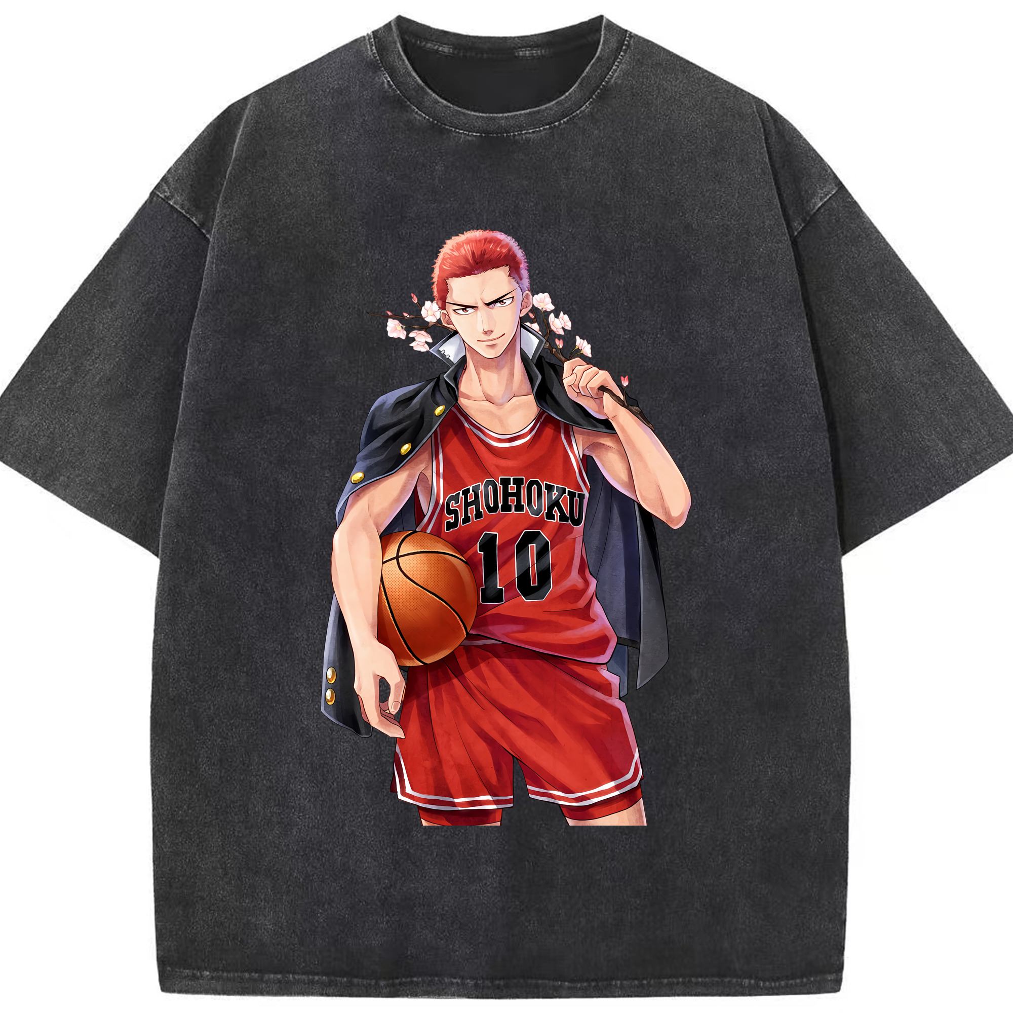 （画像用） SLAM DUNK／スラムダンク 綿100% ヴィンテージ風 半袖Tシャツ（フロントプリント）