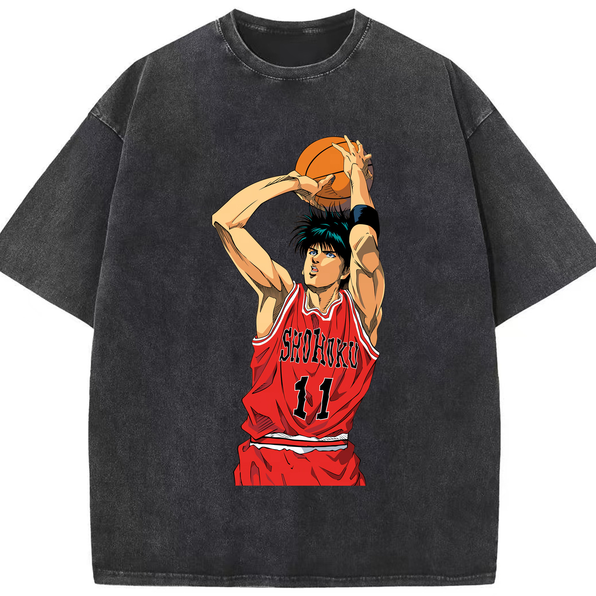 （画像用） SLAM DUNK／スラムダンク 綿100% ヴィンテージ風 半袖Tシャツ（フロントプリント）