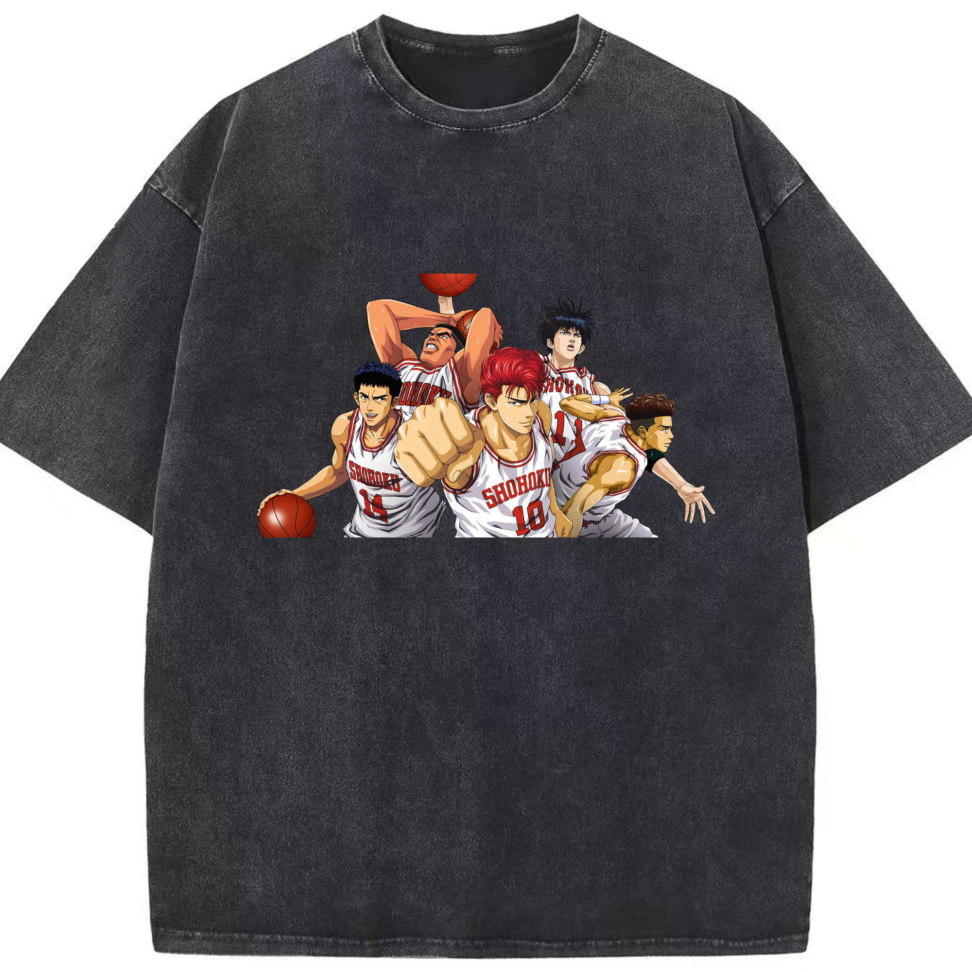 （画像用） SLAM DUNK／スラムダンク 綿100% ヴィンテージ風 半袖Tシャツ（フロントプリント）