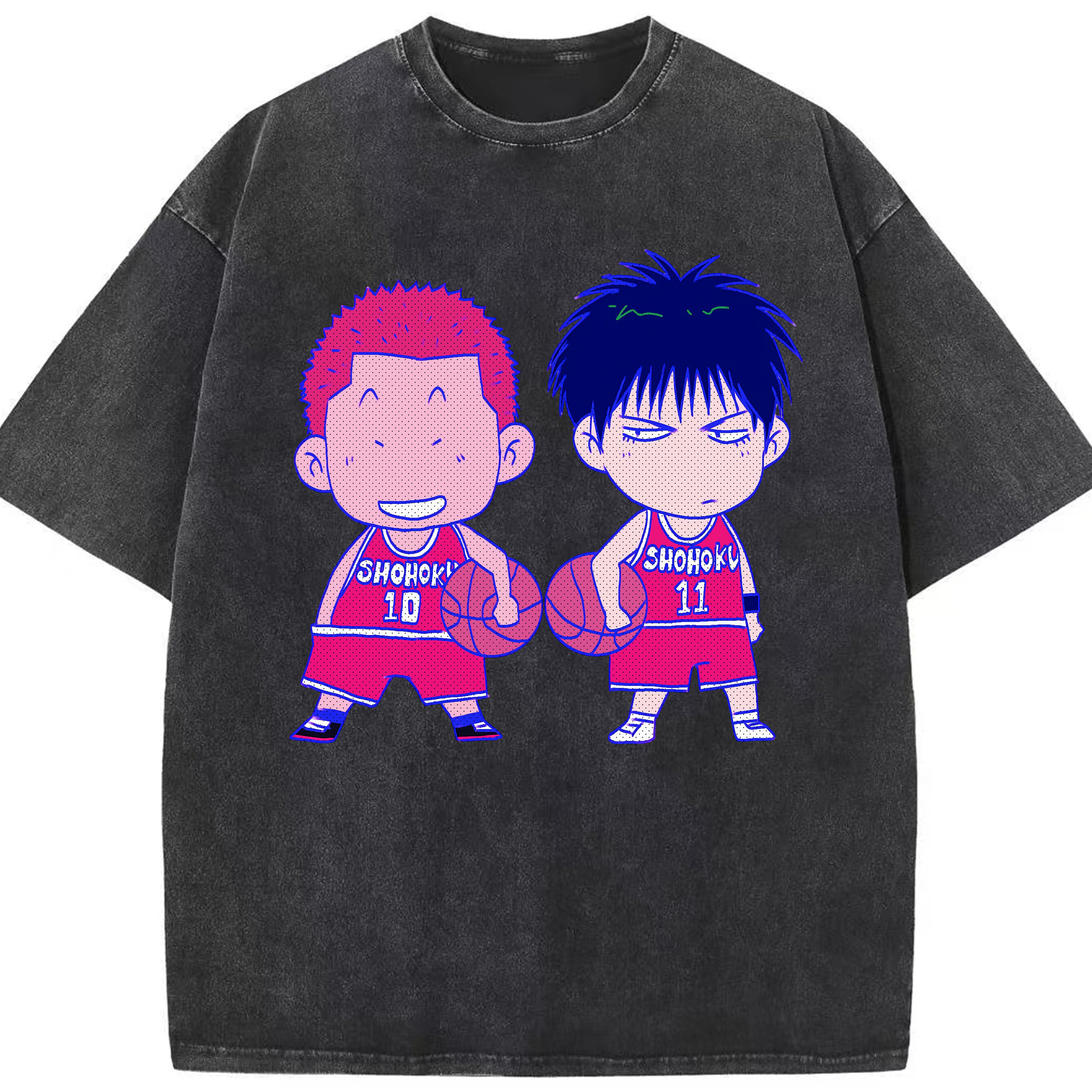 （画像用） SLAM DUNK／スラムダンク 綿100% ヴィンテージ風 半袖Tシャツ（フロントプリント）