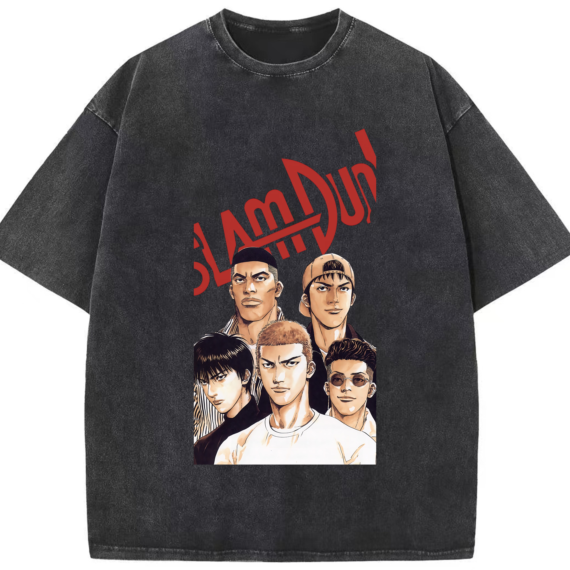 （画像用） SLAM DUNK／スラムダンク 綿100% ヴィンテージ風 半袖Tシャツ（フロントプリント）