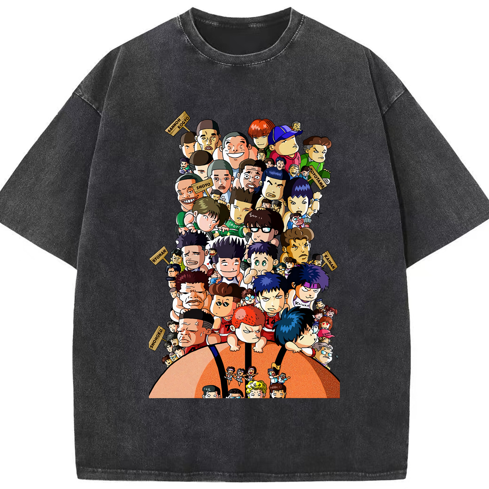 （画像用） SLAM DUNK／スラムダンク 綿100% ヴィンテージ風 半袖Tシャツ（フロントプリント）