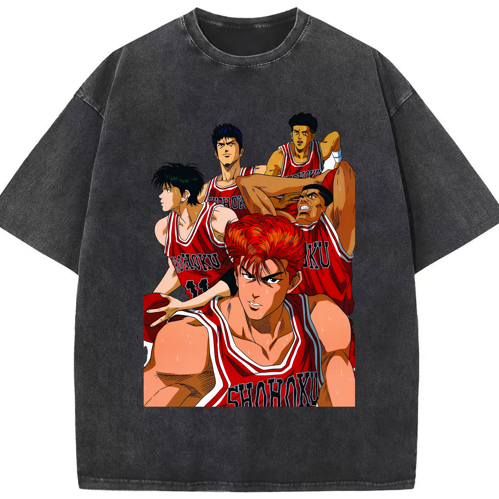 （画像用） SLAM DUNK／スラムダンク 綿100% ヴィンテージ風 半袖Tシャツ（フロントプリント）