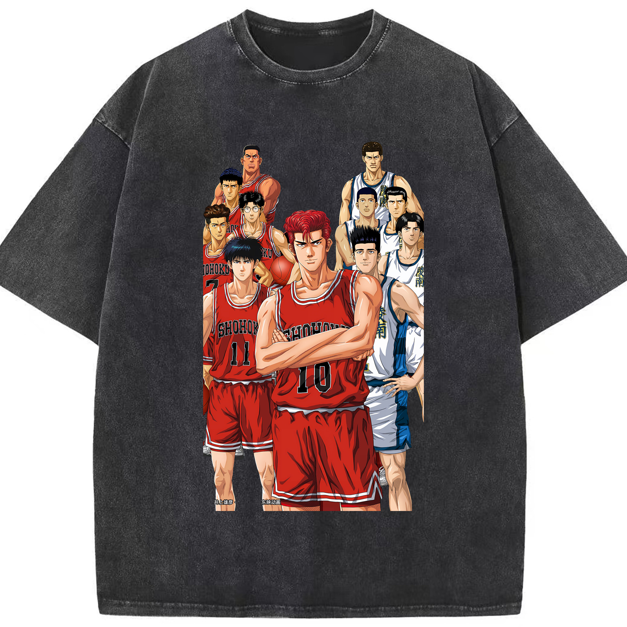 （画像用） SLAM DUNK／スラムダンク 綿100% ヴィンテージ風 半袖Tシャツ（フロントプリント）