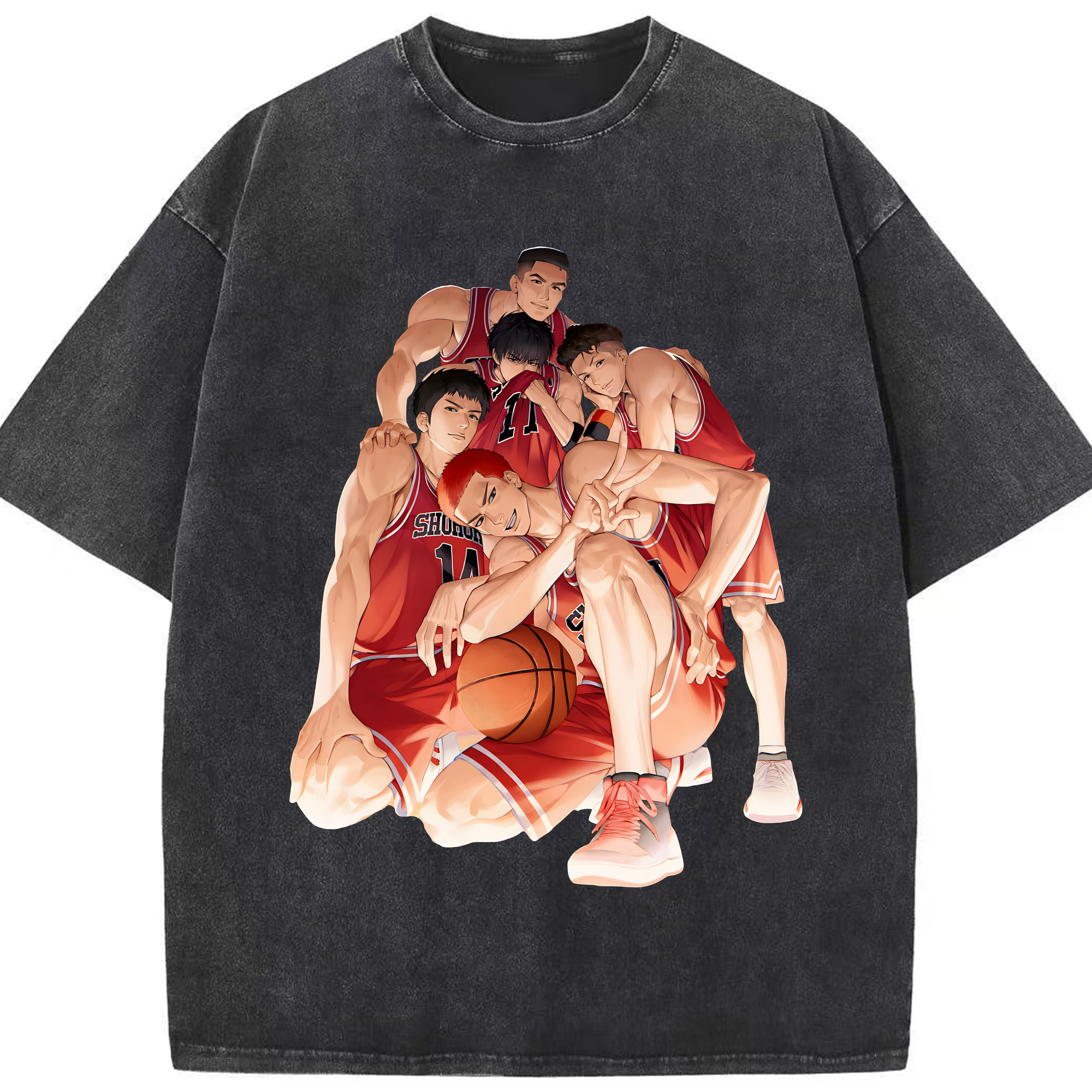 （画像用） SLAM DUNK／スラムダンク 綿100% ヴィンテージ風 半袖Tシャツ（フロントプリント）