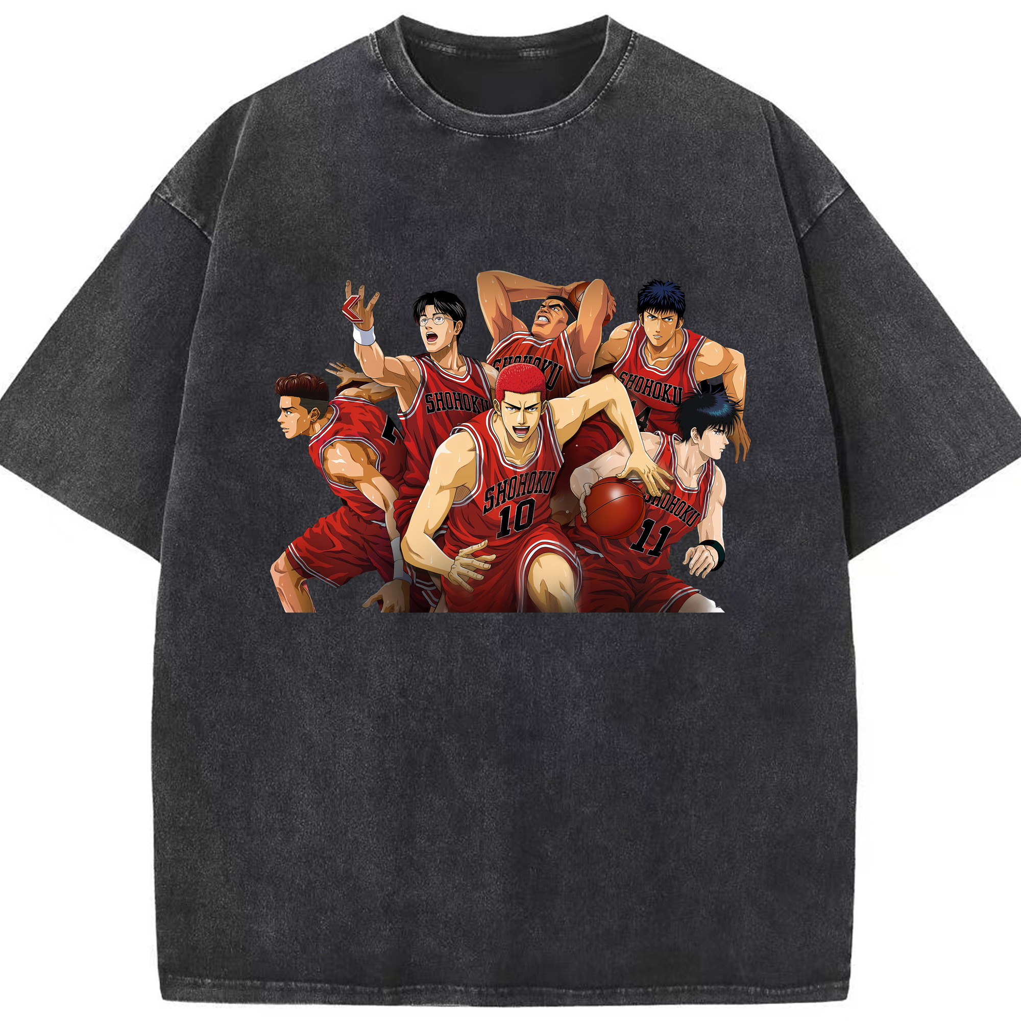 （画像用） SLAM DUNK／スラムダンク 綿100% ヴィンテージ風 半袖Tシャツ（フロントプリント）