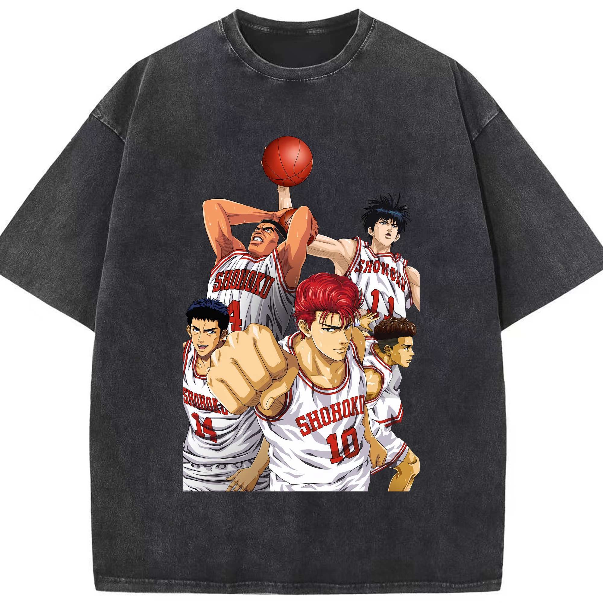 （画像用） SLAM DUNK／スラムダンク 綿100% ヴィンテージ風 半袖Tシャツ（フロントプリント）