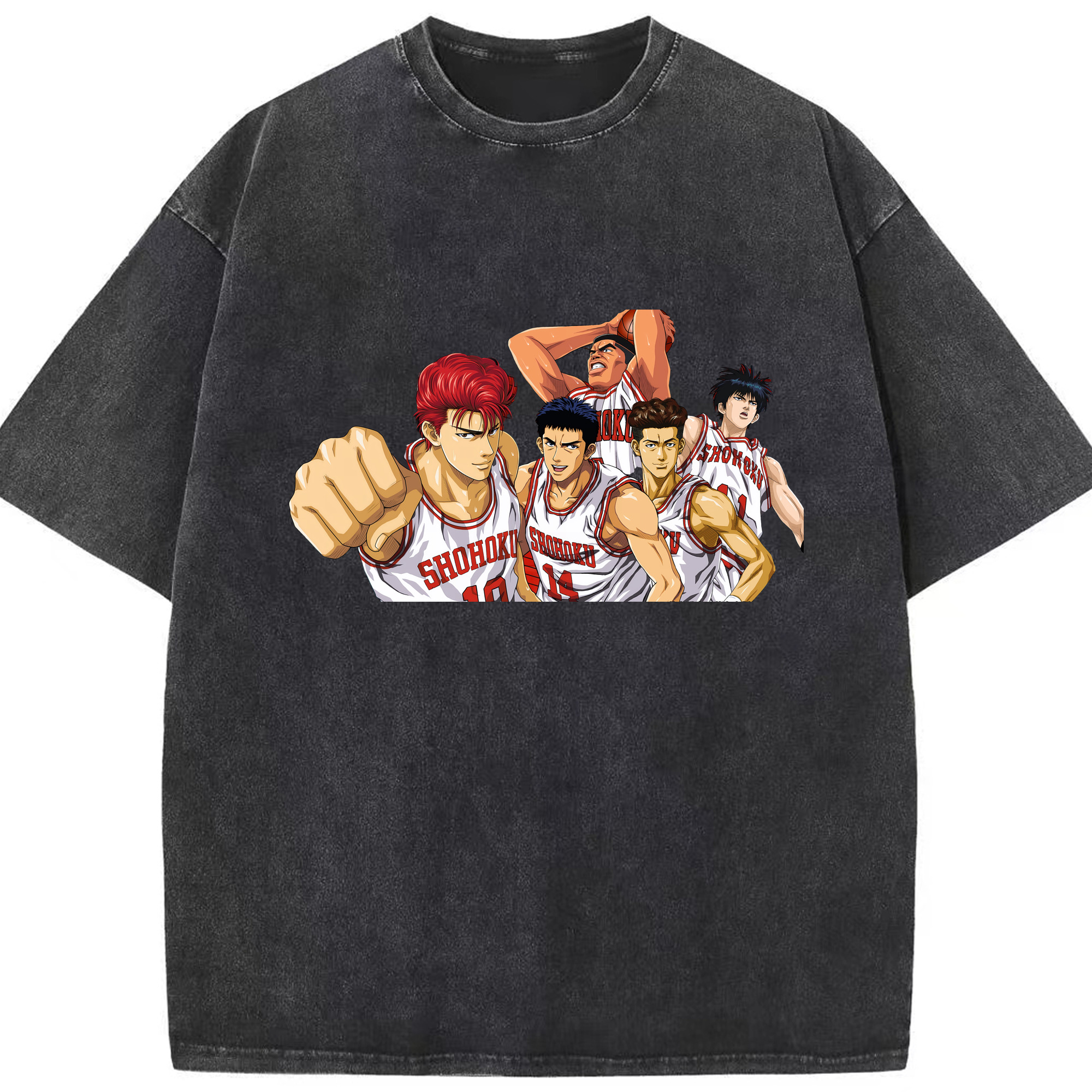 （画像用） SLAM DUNK／スラムダンク 綿100% ヴィンテージ風 半袖Tシャツ（フロントプリント）