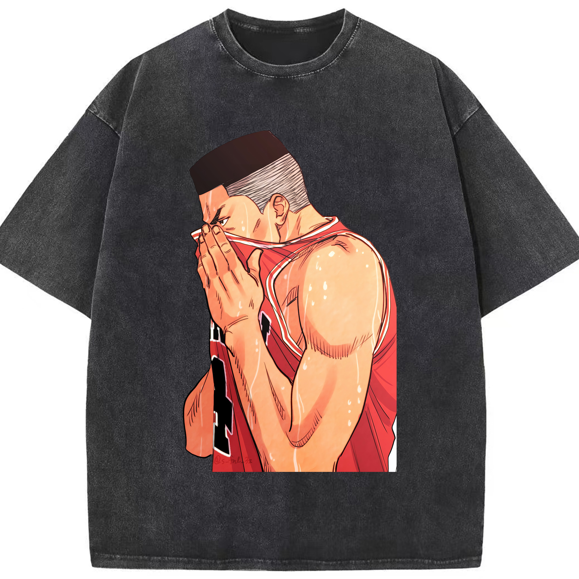 （画像用） SLAM DUNK／スラムダンク 綿100% ヴィンテージ風 半袖Tシャツ（フロントプリント）