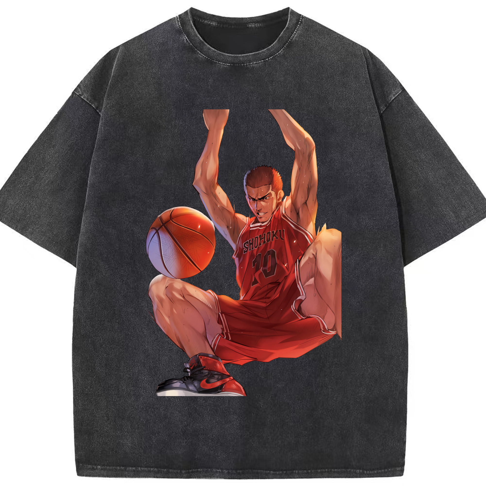（画像用） SLAM DUNK／スラムダンク 綿100% ヴィンテージ風 半袖Tシャツ（フロントプリント）