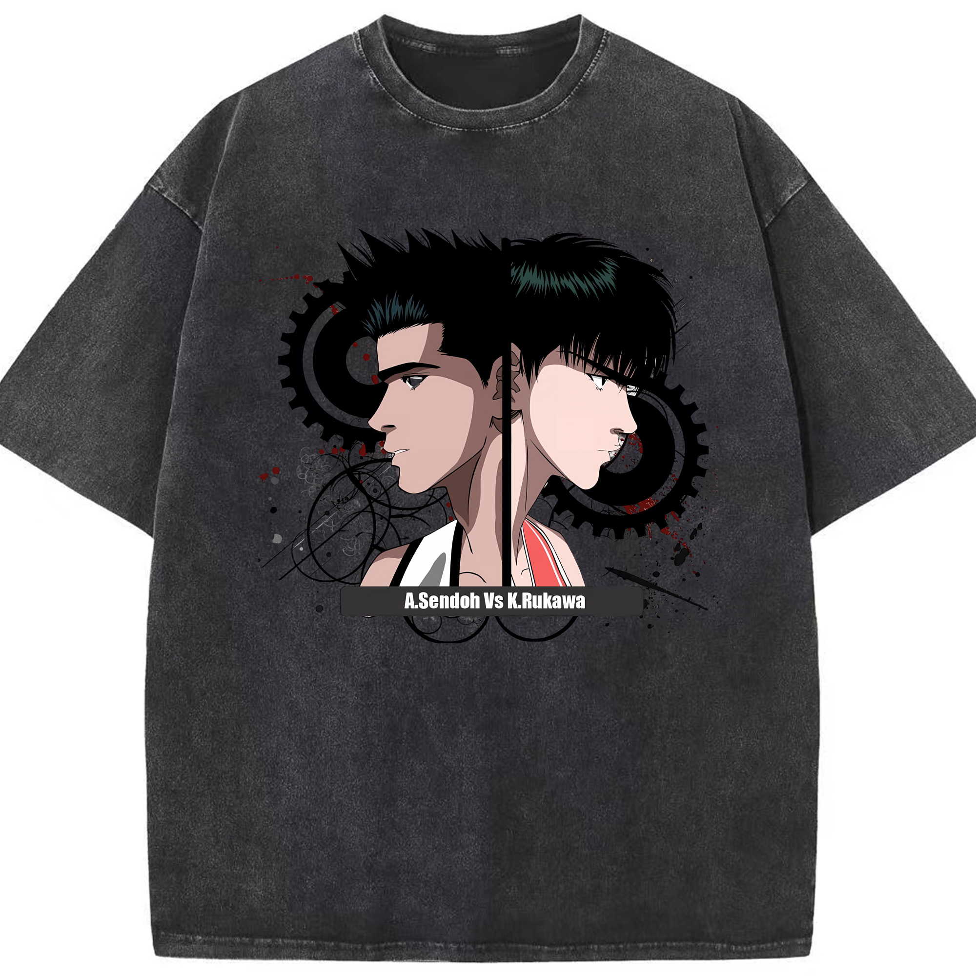 （画像用） SLAM DUNK／スラムダンク 綿100% ヴィンテージ風 半袖Tシャツ（フロントプリント）