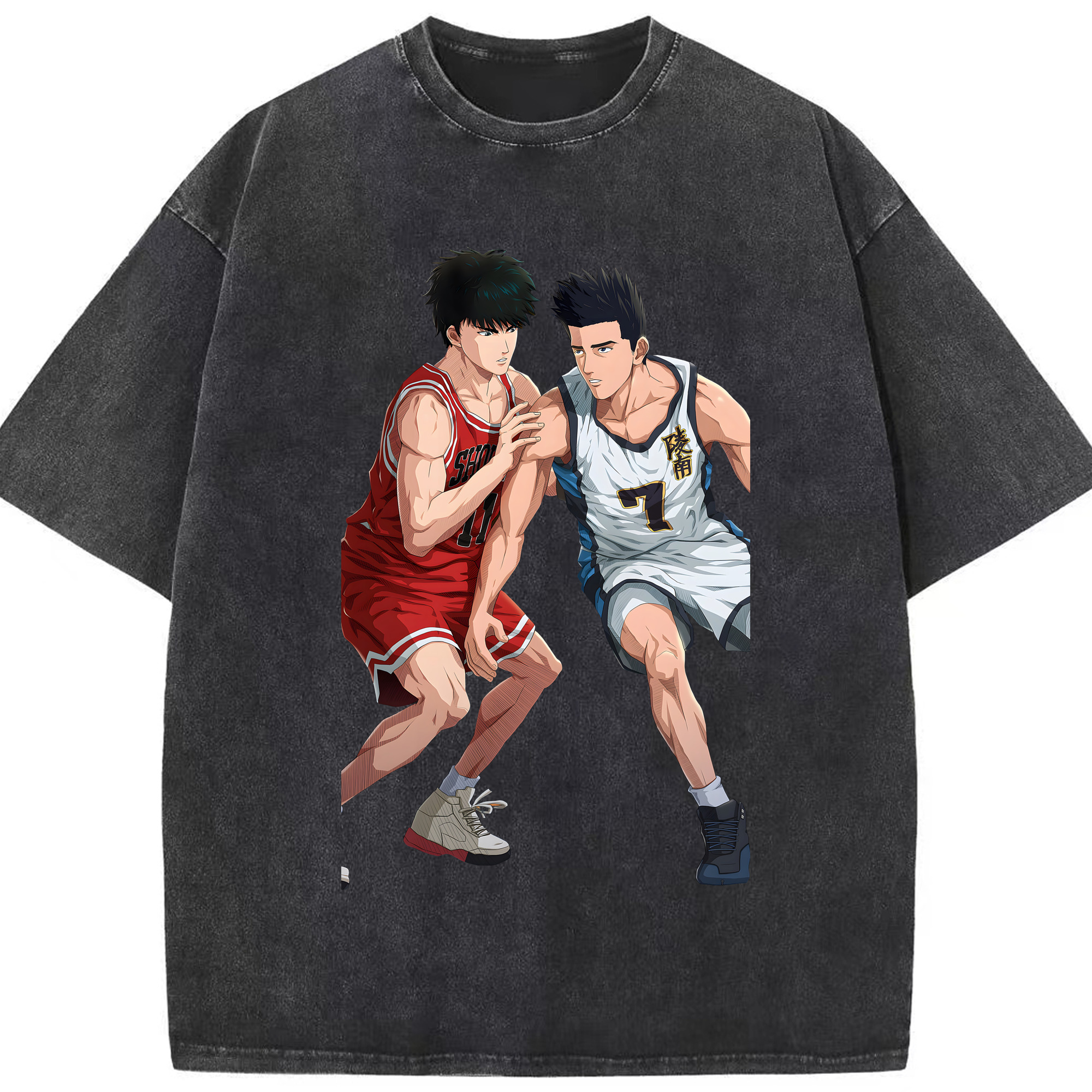 （画像用） SLAM DUNK／スラムダンク 綿100% ヴィンテージ風 半袖Tシャツ（フロントプリント）