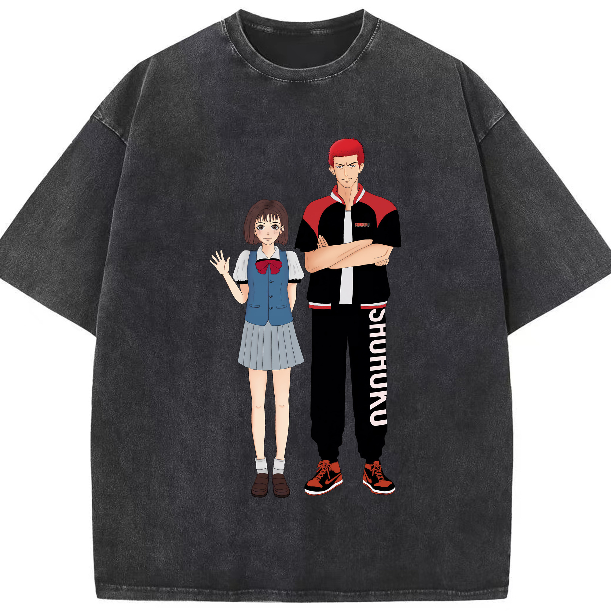 （画像用） SLAM DUNK／スラムダンク 綿100% ヴィンテージ風 半袖Tシャツ（フロントプリント）