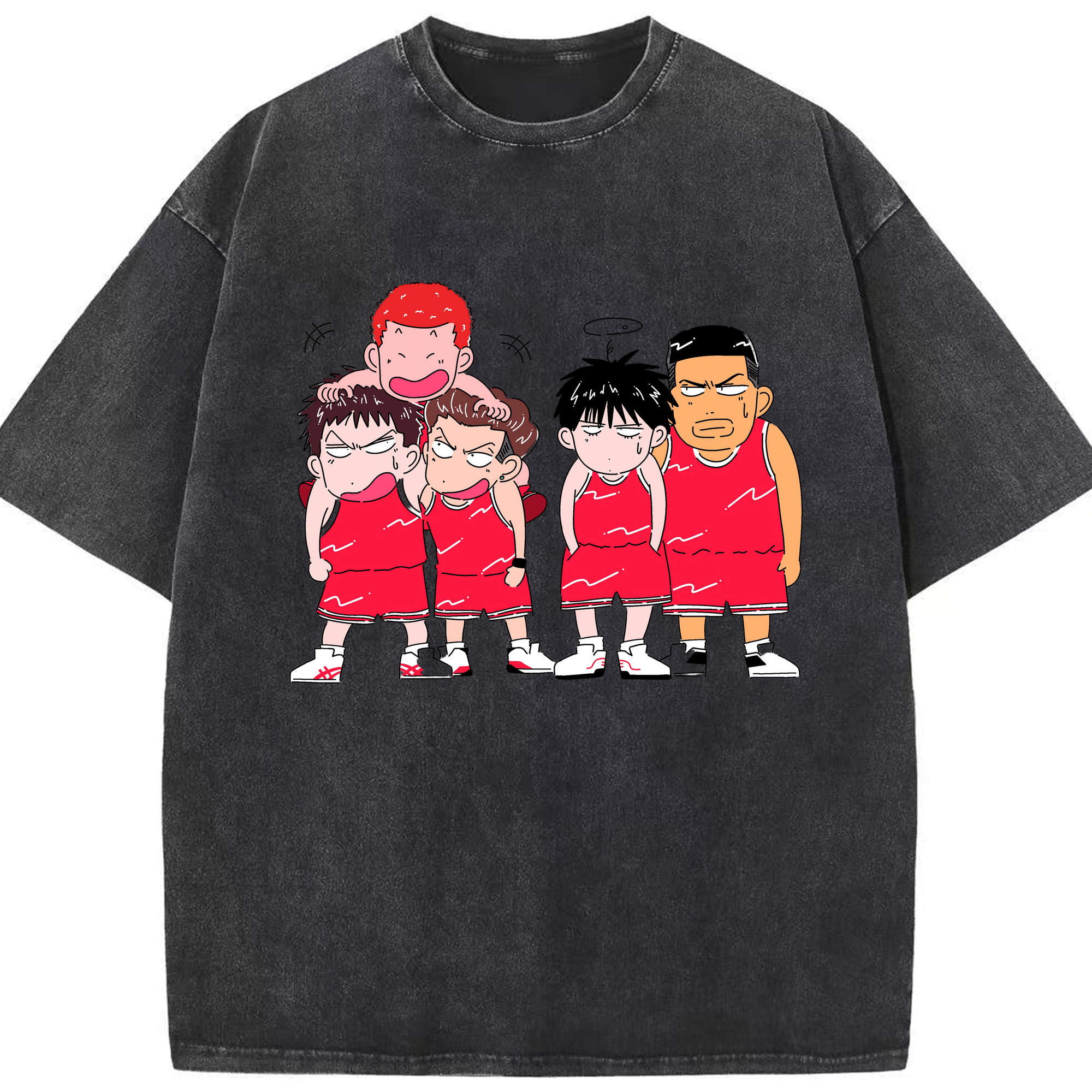 （画像用） SLAM DUNK／スラムダンク 綿100% ヴィンテージ風 半袖Tシャツ（フロントプリント）