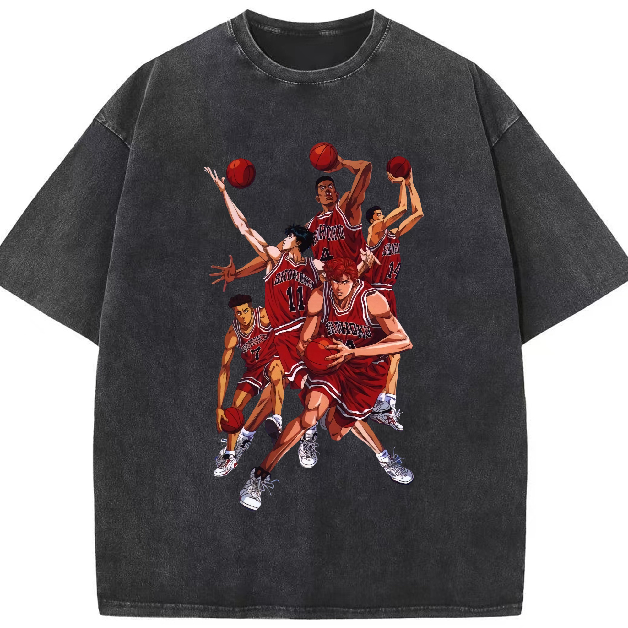 （画像用） SLAM DUNK／スラムダンク 綿100% ヴィンテージ風 半袖Tシャツ（フロントプリント）