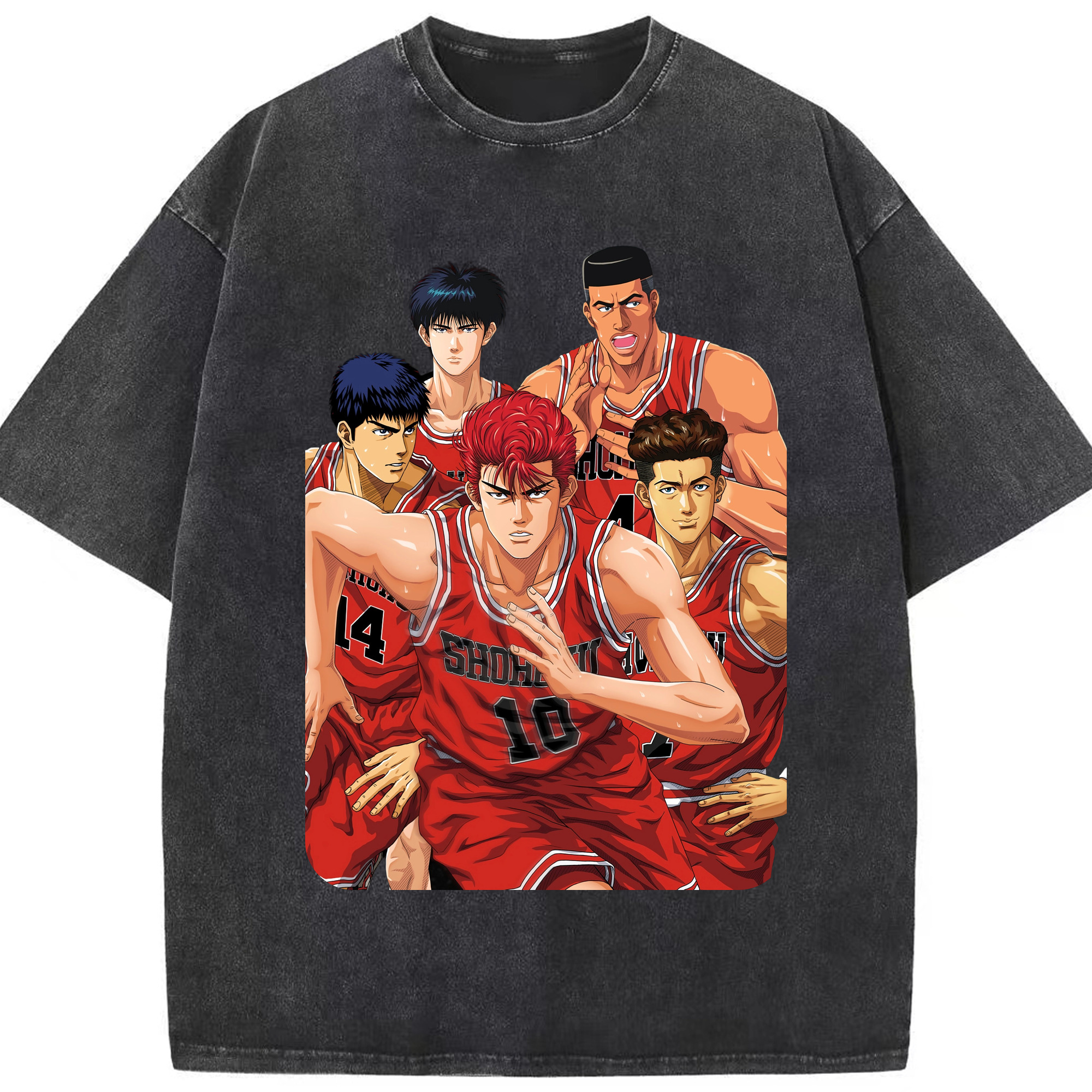 （画像用） SLAM DUNK／スラムダンク 綿100% ヴィンテージ風 半袖Tシャツ（フロントプリント）