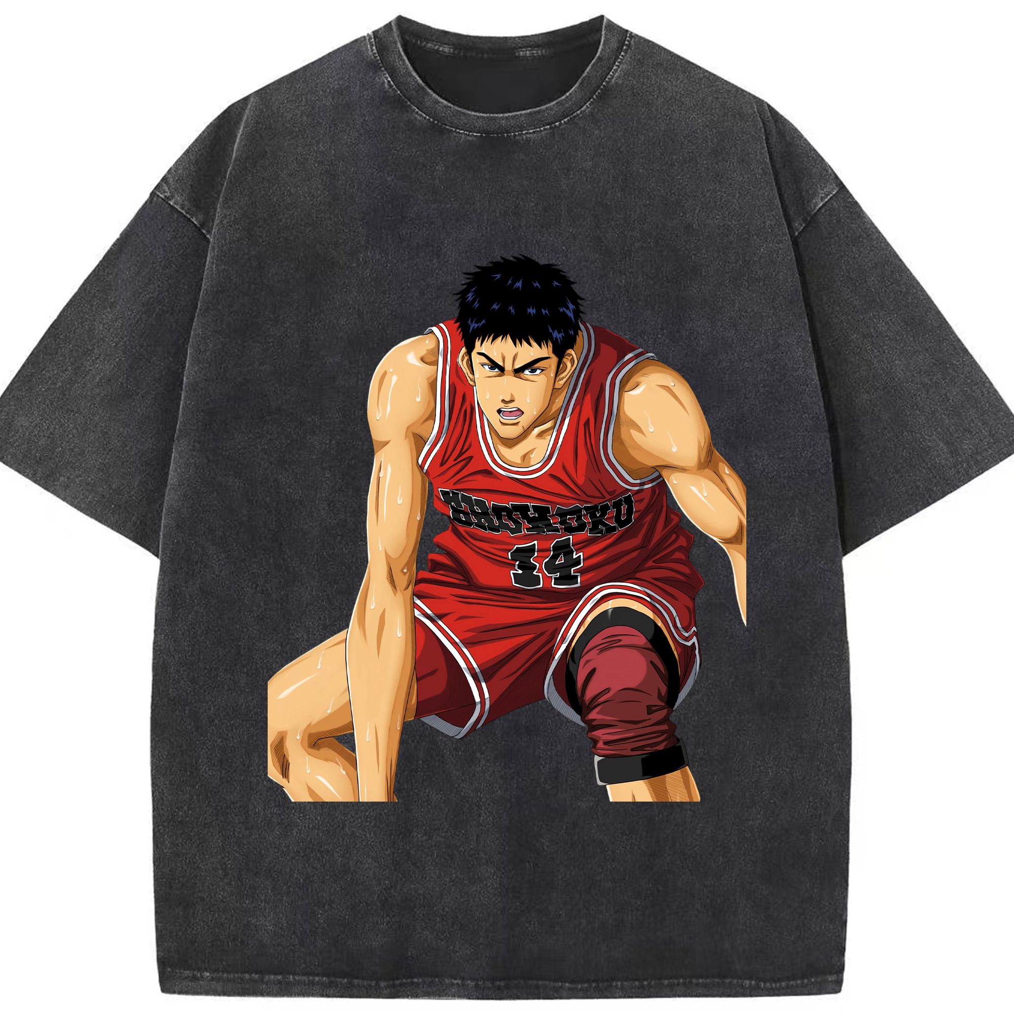 （画像用） SLAM DUNK／スラムダンク 綿100% ヴィンテージ風 半袖Tシャツ（フロントプリント）