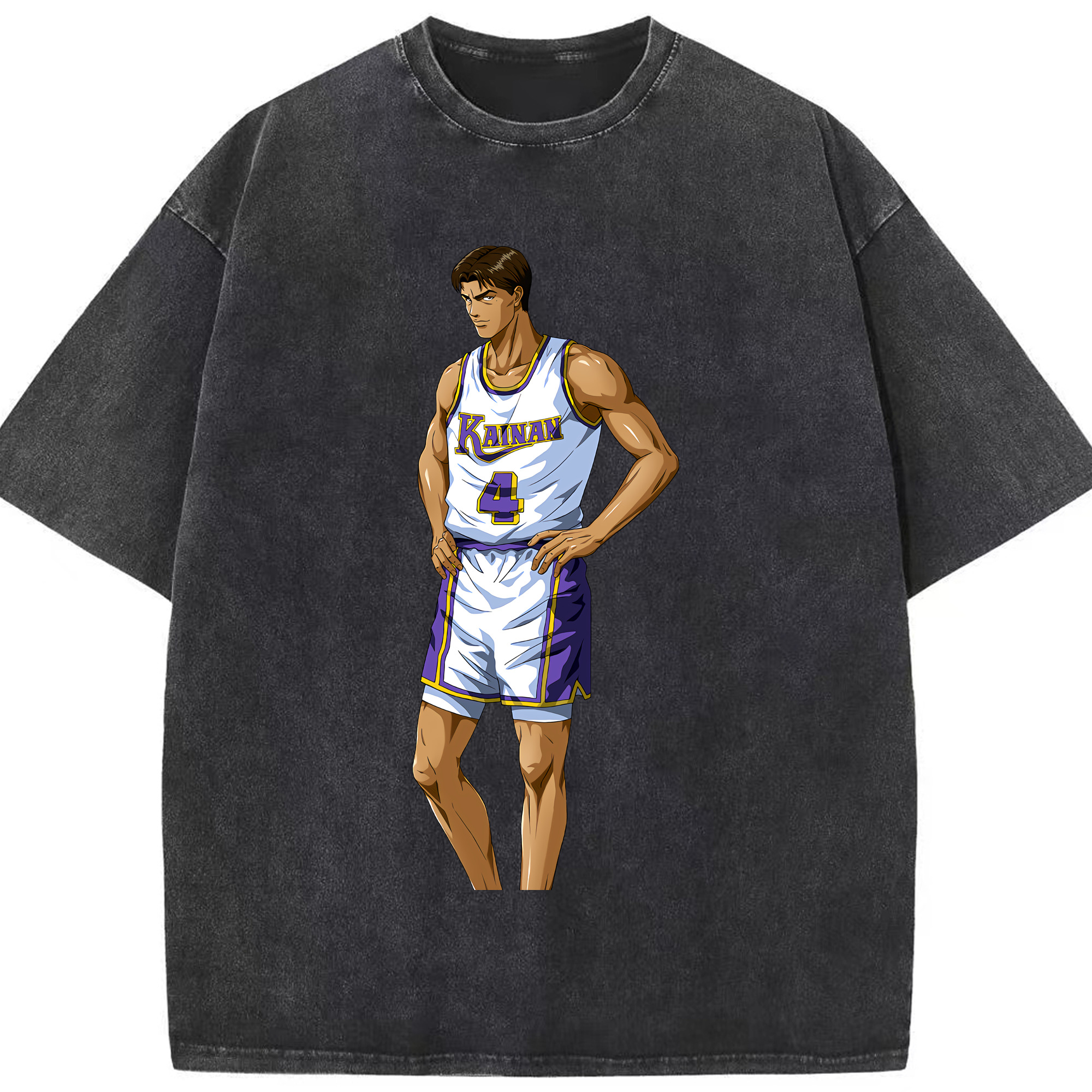 （画像用） SLAM DUNK／スラムダンク 綿100% ヴィンテージ風 半袖Tシャツ（フロントプリント）