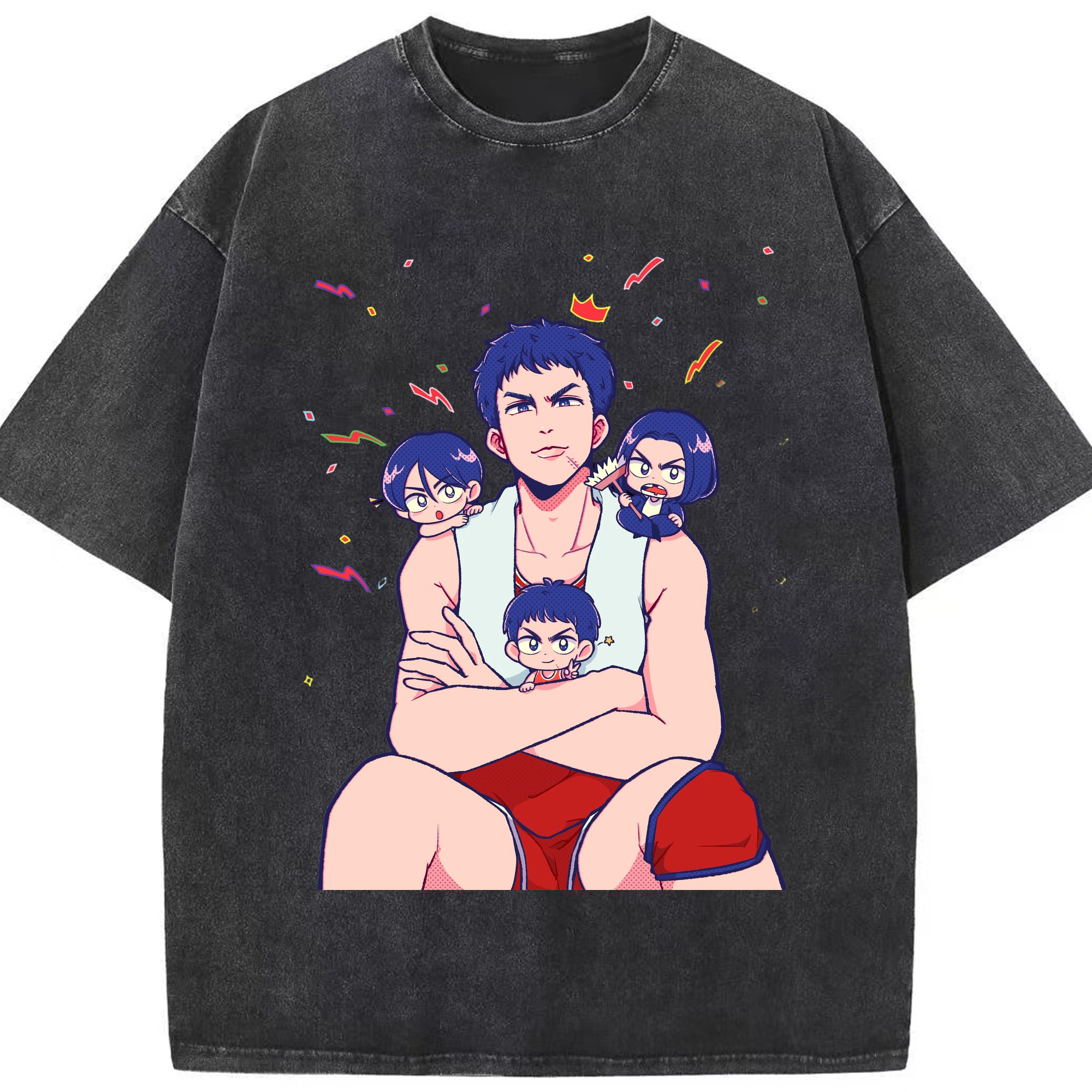 （画像用） SLAM DUNK／スラムダンク 綿100% ヴィンテージ風 半袖Tシャツ（フロントプリント）