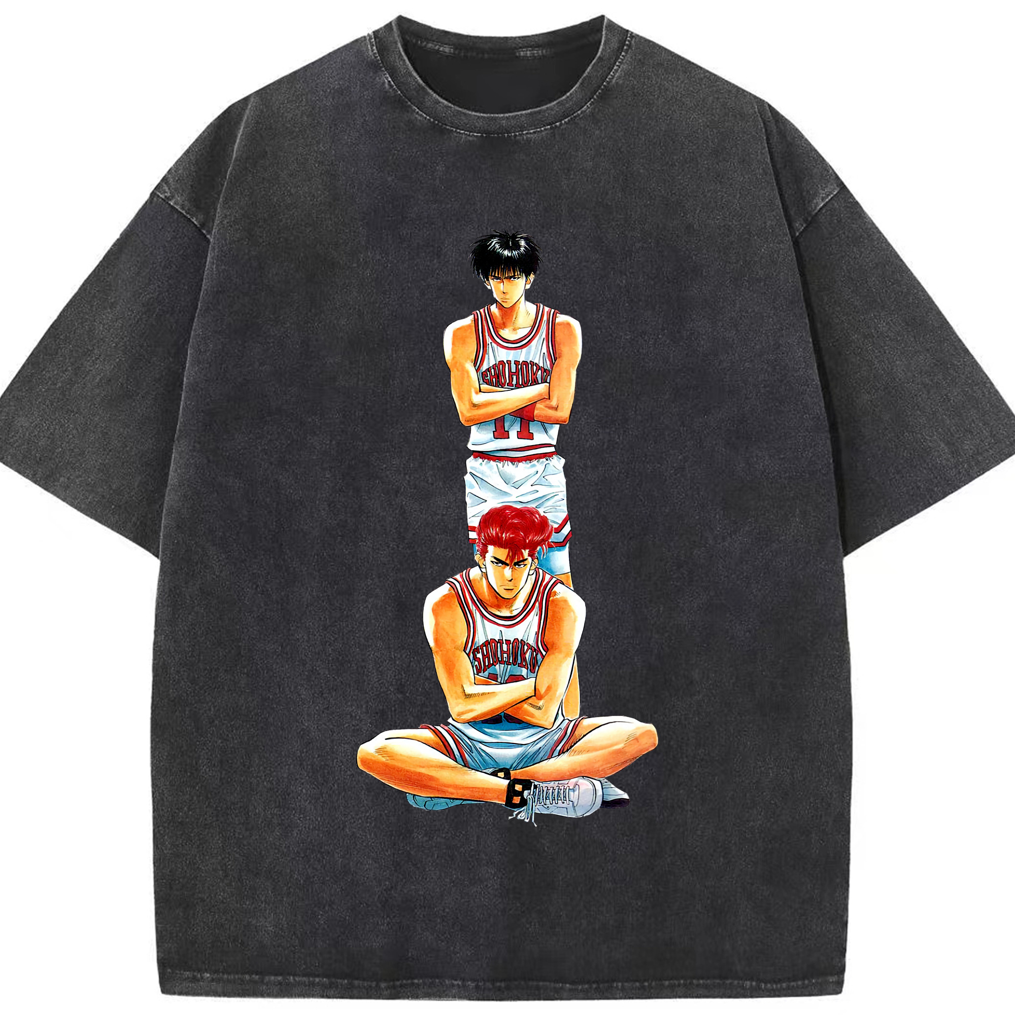 （画像用） SLAM DUNK／スラムダンク 綿100% ヴィンテージ風 半袖Tシャツ（フロントプリント）