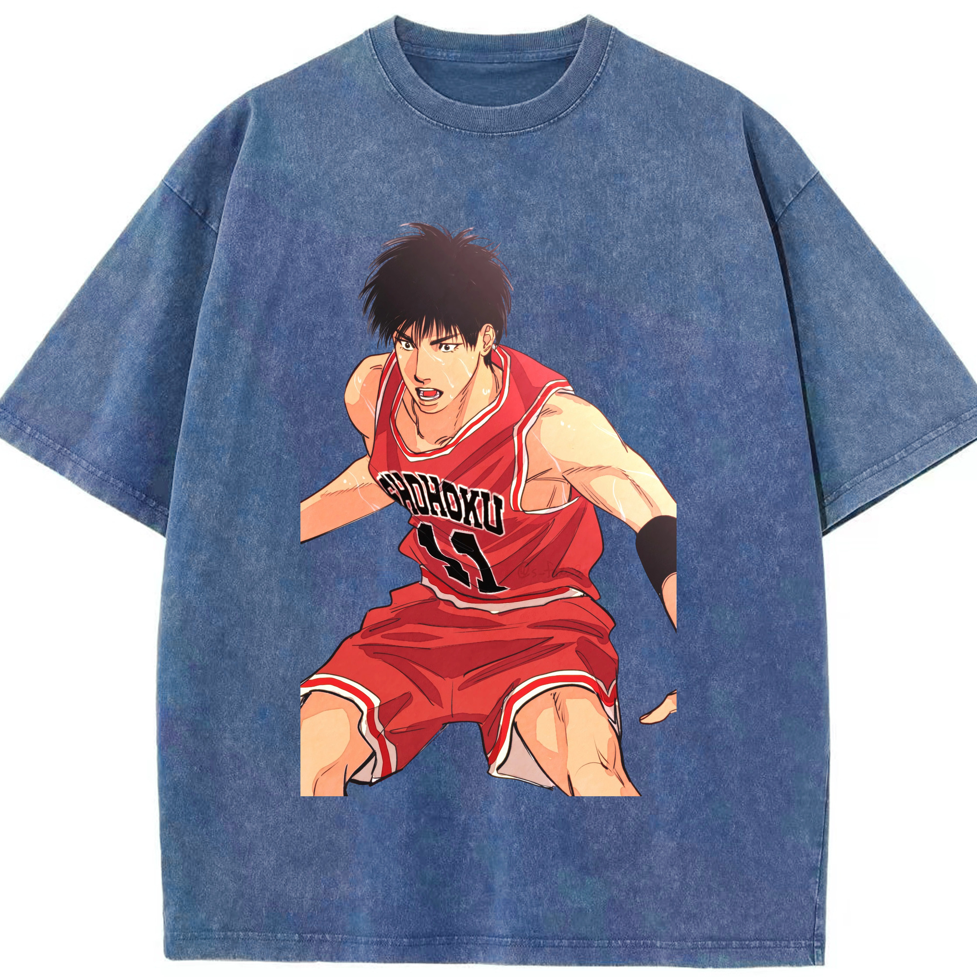 （画像用） SLAM DUNK／スラムダンク 綿100% ヴィンテージ風 半袖Tシャツ（フロントプリント）