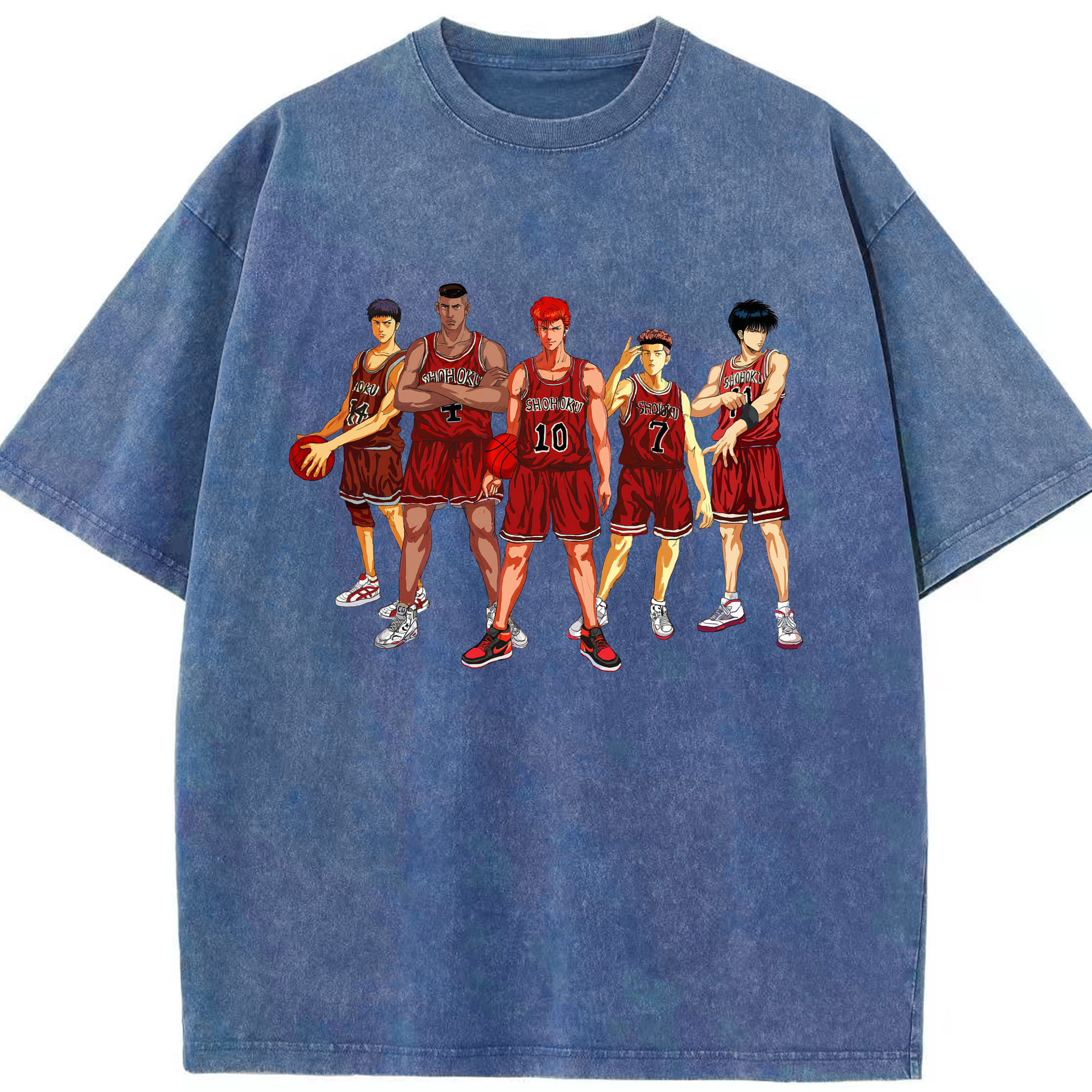 （画像用） SLAM DUNK／スラムダンク 綿100% ヴィンテージ風 半袖Tシャツ（フロントプリント）