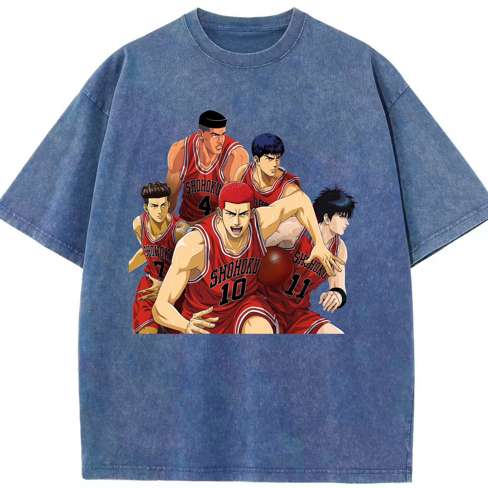 （画像用） SLAM DUNK／スラムダンク 綿100% ヴィンテージ風 半袖Tシャツ（フロントプリント）